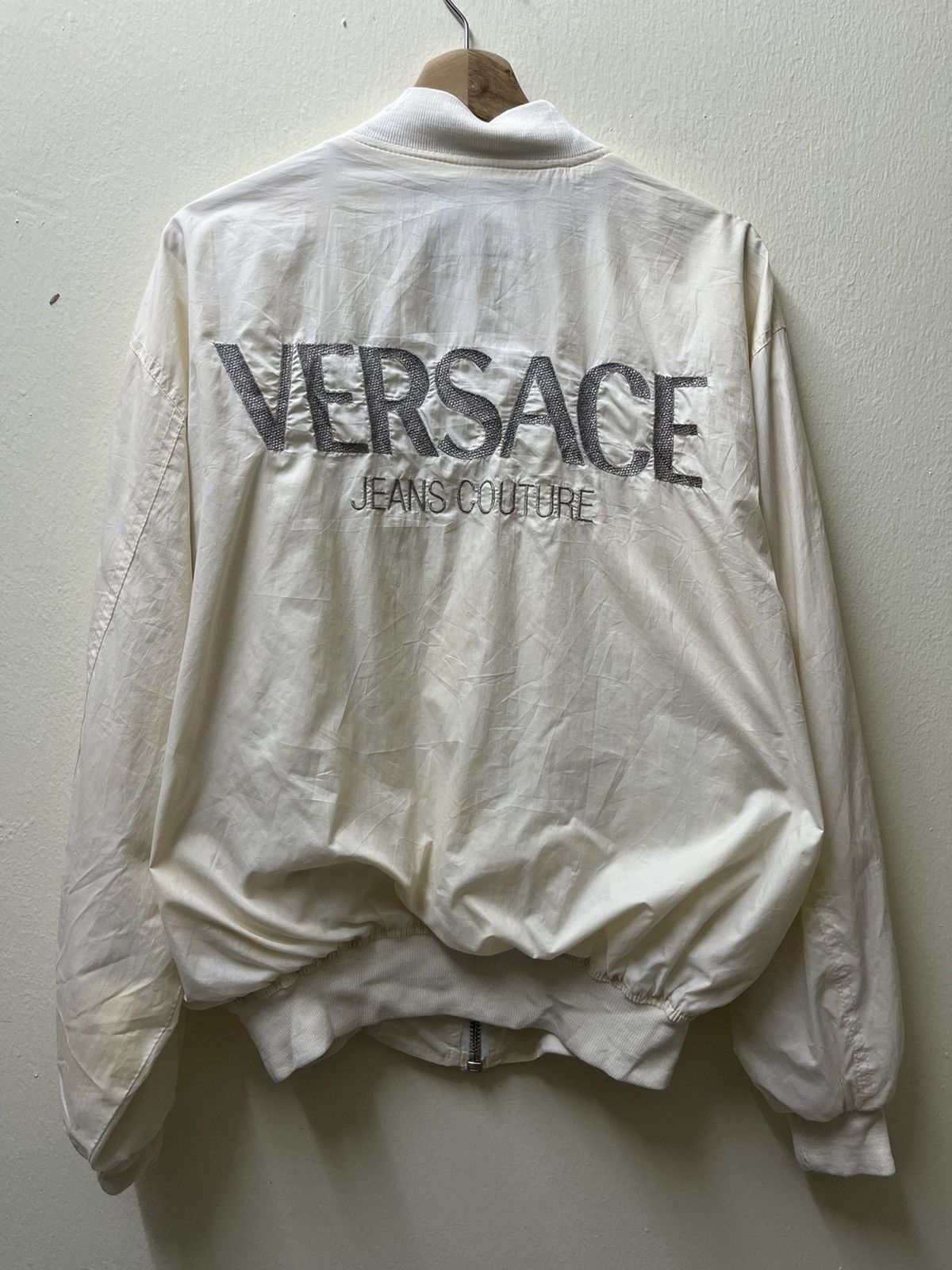 image of Versace Bomber Jacket in White, Men's (Size Large)