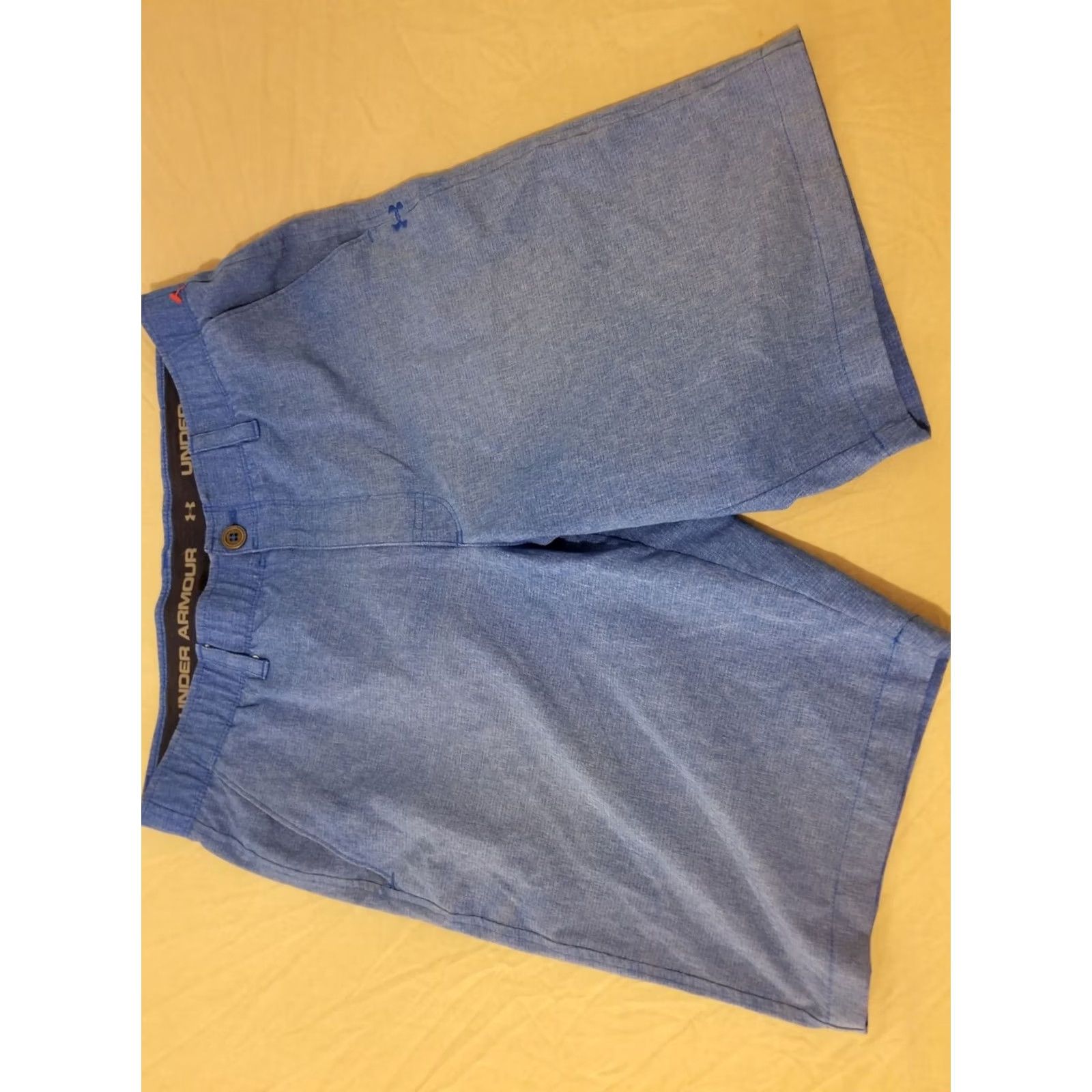 Under Armour Under Armour Mens Shorts 34 Athletic Blue Chino Khaki Training Golf Athletic Mens Shorts Blue 34 Size US 34 / EU 50 - 3 Thumbnail