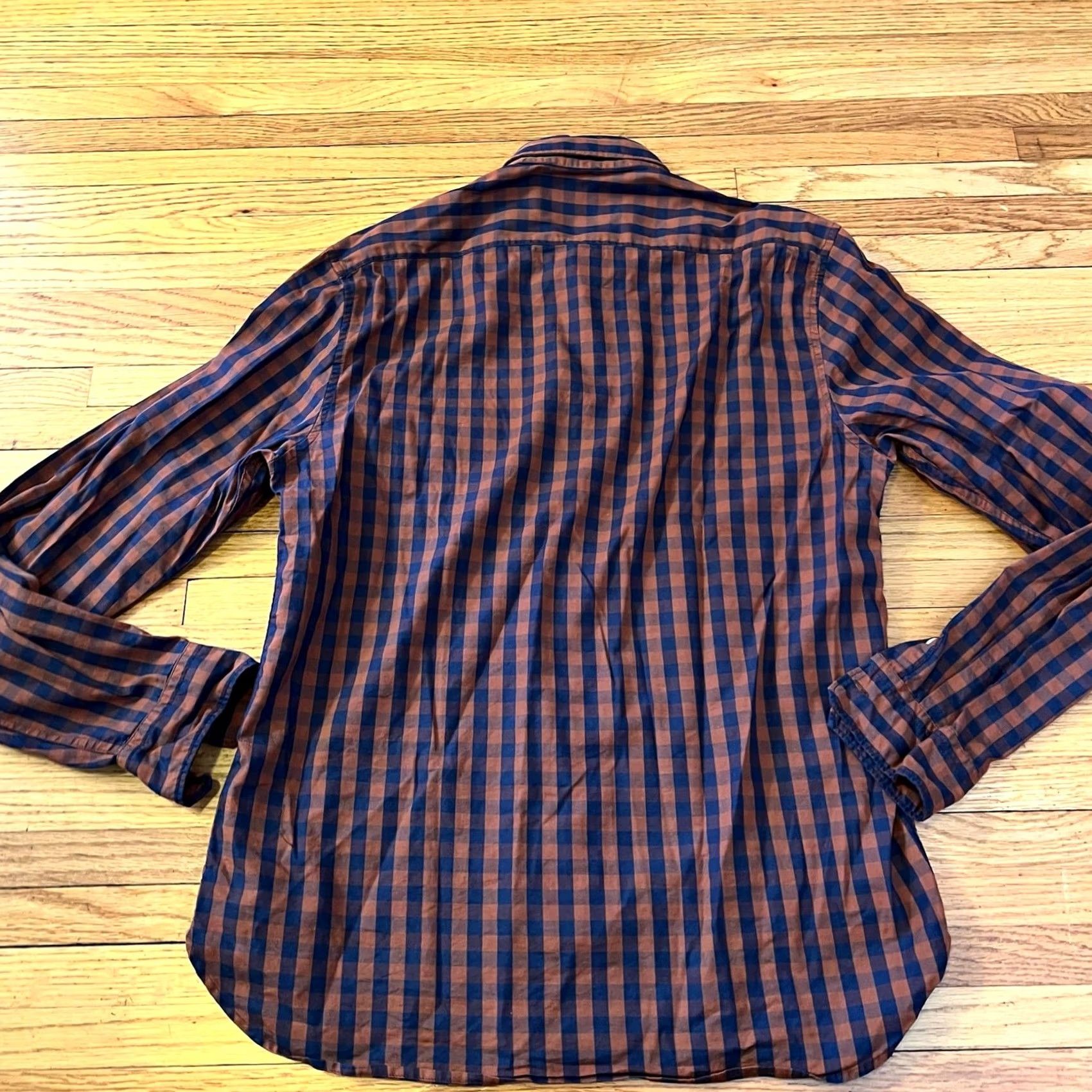 Scotch & Soda Scotch & Soda Shirt Mens Large My Favorite Plaid Long Sleeve Button Nylon Blend Blue L Mens Size US L / EU 52-54 / 3 - 3 Thumbnail