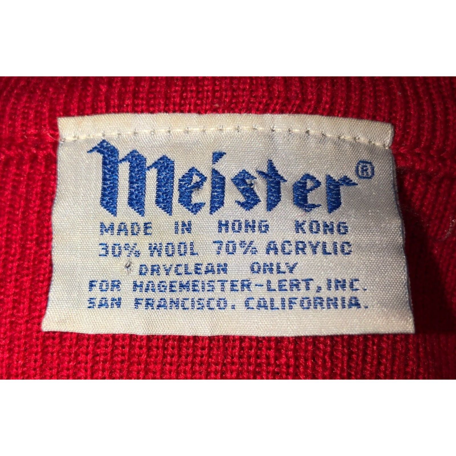 Vintage Vtg Meister Mens Red Wool/Acrylic 1/4 Zip Sweater Size L Size US L / EU 52-54 / 3 - 6 Thumbnail