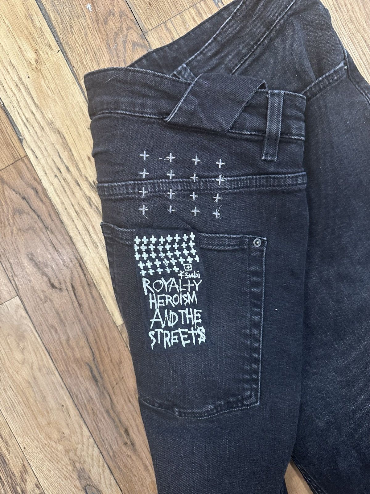 Ksubi Ksubi Knee Rip Distress Black Denim Jeans Size 36 Size US 36 / EU 52 - 4 Thumbnail