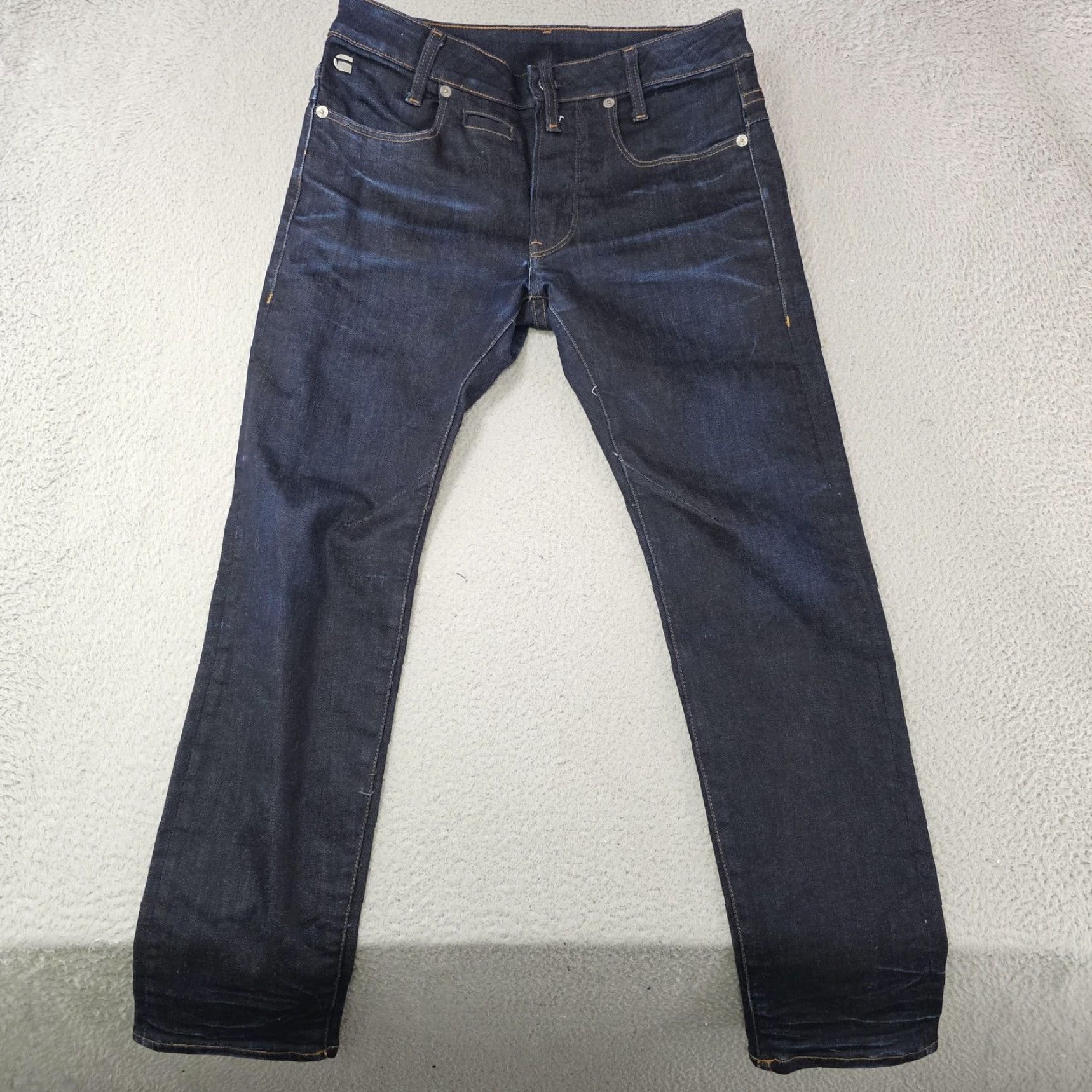 Vintage G-Star RAW Jeans Mens 29x26 Dark Blue D-Staq Slim Fit Button Fly Denim Jeans Size US 29 - 2 Thumbnail