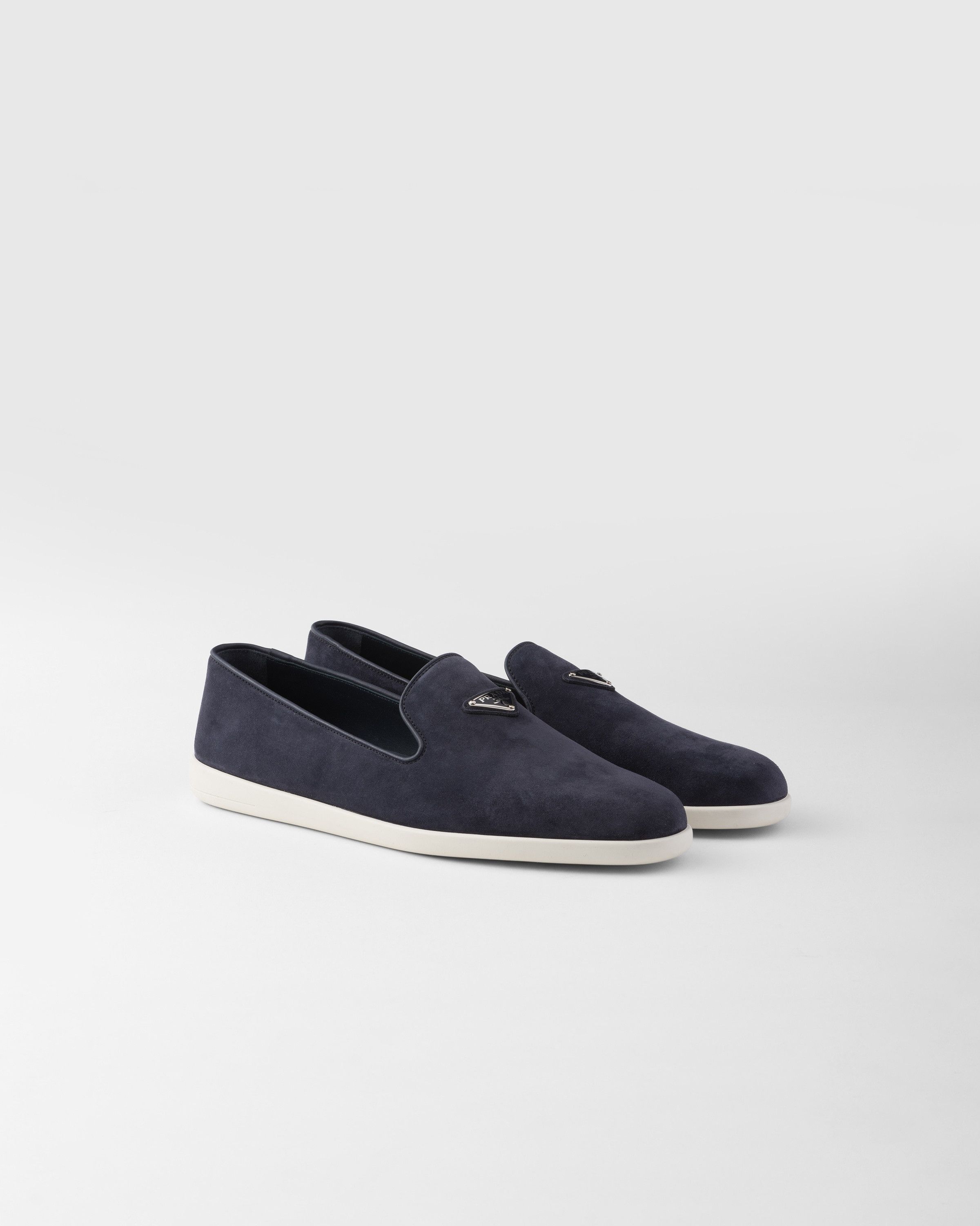 Prada o1bcso1str1025 Suede Slip-Ons in Navy Size US 8 / EU 41 - 1 Thumbnail