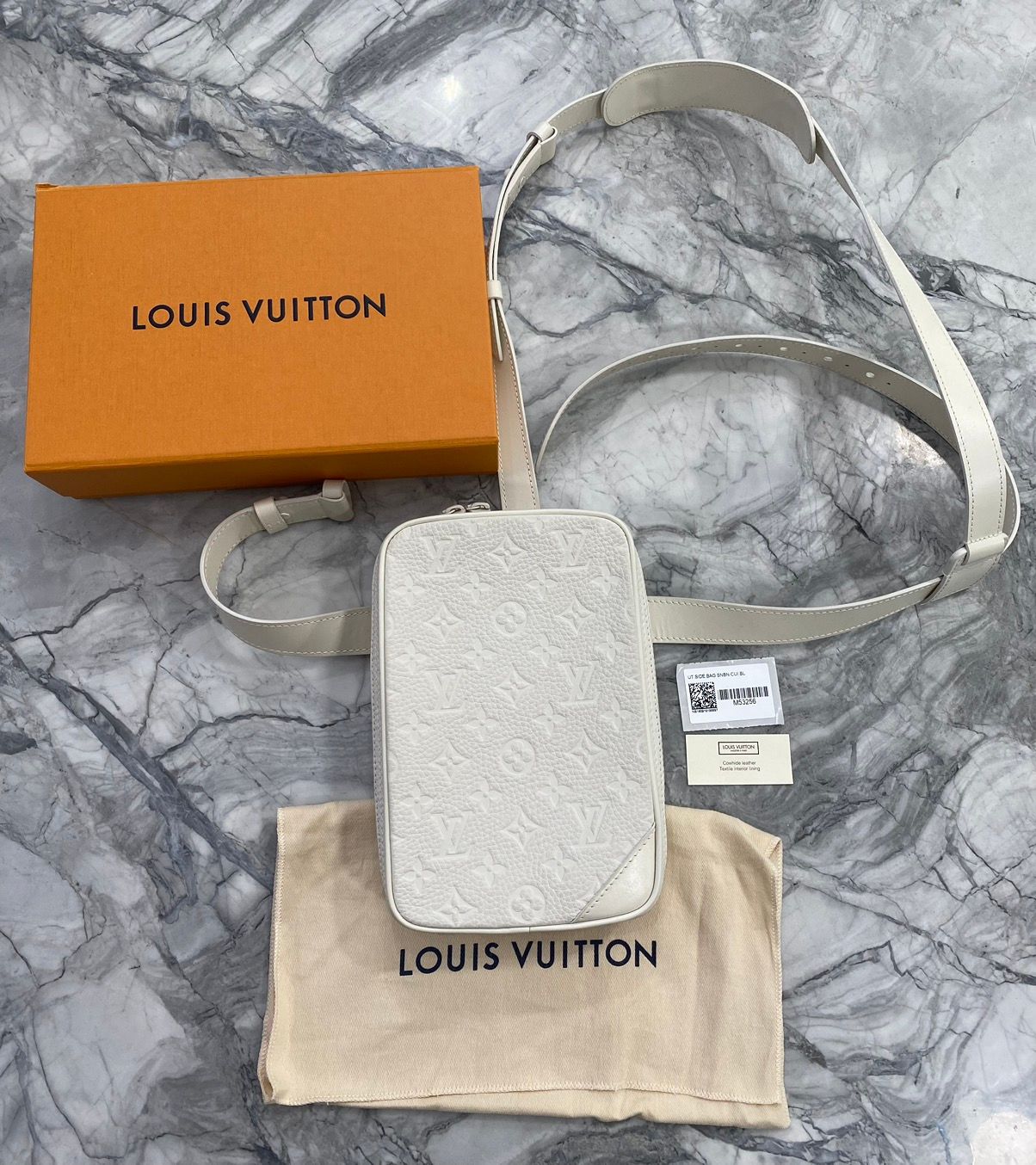 Louis Vuitton White Monogram Taurillon Utility Side Belt Bag
