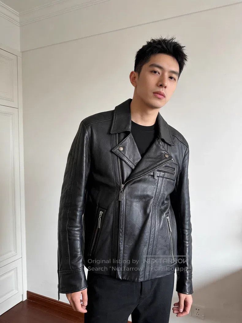 Versace Versace Black leather motorcycle men's leather jacket Size US M / EU 48-50 / 2 - 7 Thumbnail