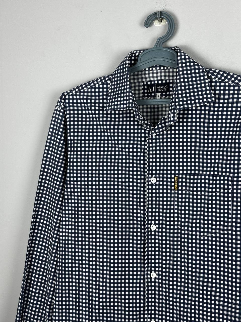 Armani Vintage Armani Jeans Plaid Check Blue Shirt Size US M / EU 48-50 / 2 - 3 Thumbnail