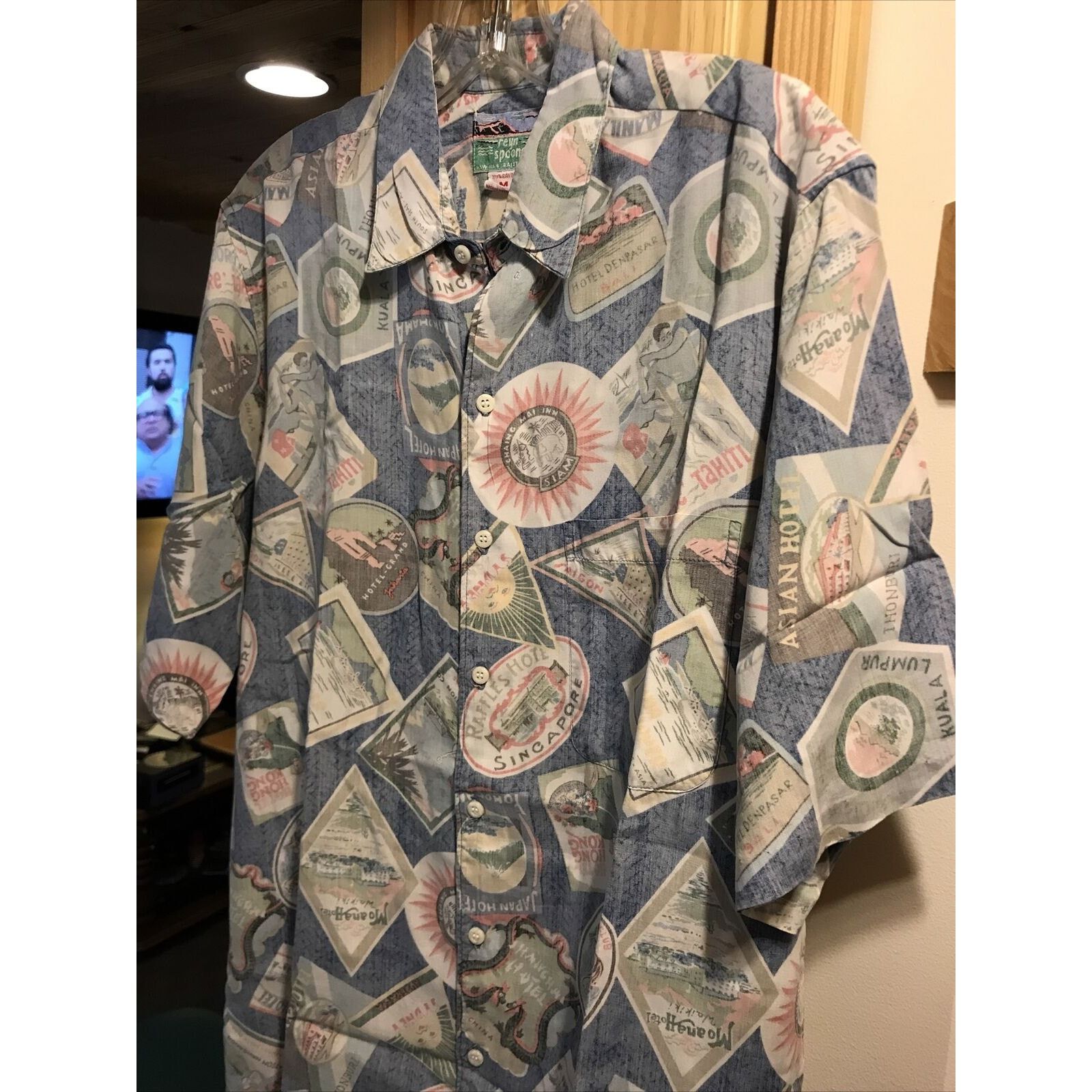 Reyn Spooner Reyn Spooner Vintage Men’s M Blue SS Rayon Hawaiian Shirt Size US M / EU 48-50 / 2 - 5 Thumbnail