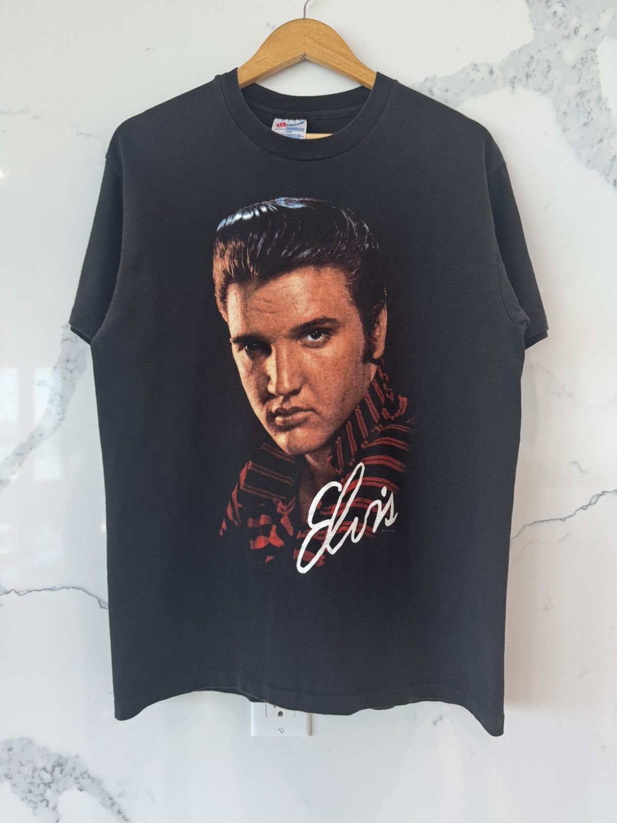 Band Tees Vintage 1990 Elvis Big Face T Shirt Size US L / EU 52-54 / 3 - 1 Thumbnail