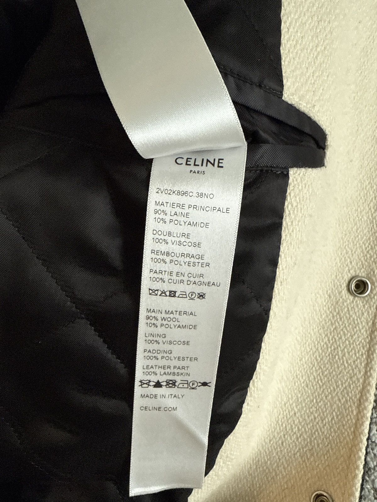 Celine Celine baseball teddy jacket in textured wool Size US S / EU 44-46 / 1 - 6 Thumbnail