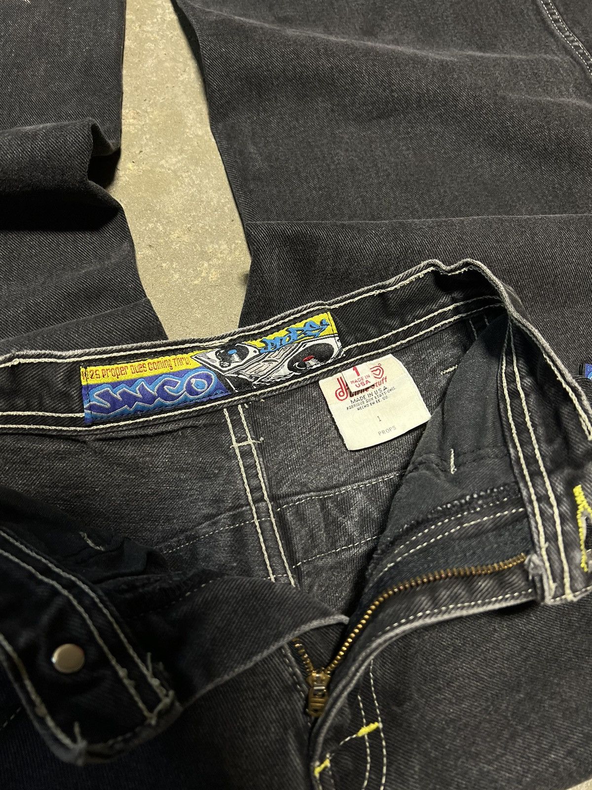 JNCO × Vintage CRAZY Vtg JNCO Props Baggy Skater Embroidered Rave Jeans Size 24" / US 00 / IT 34 - 3 Thumbnail