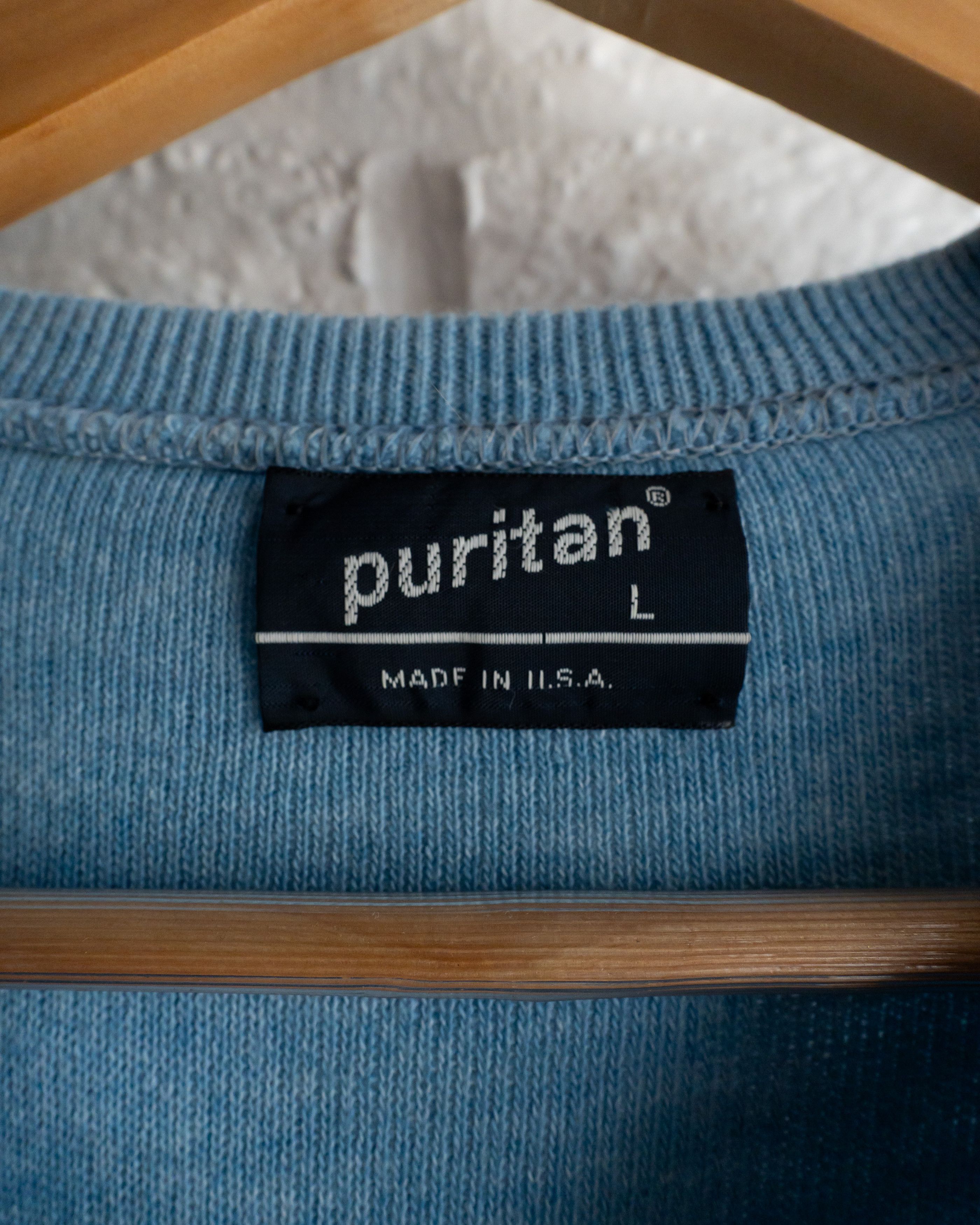 Vintage Vintage 1980s Puritan Sweater V Neck Blue Men's L Acrylic Size US L / EU 52-54 / 3 - 3 Thumbnail