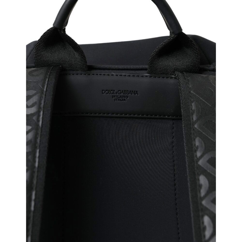 Dolce & Gabbana Dolce & Gabbana Black Neoprene Nylon DG Logo School Backpack Size ONE SIZE - 5 Thumbnail