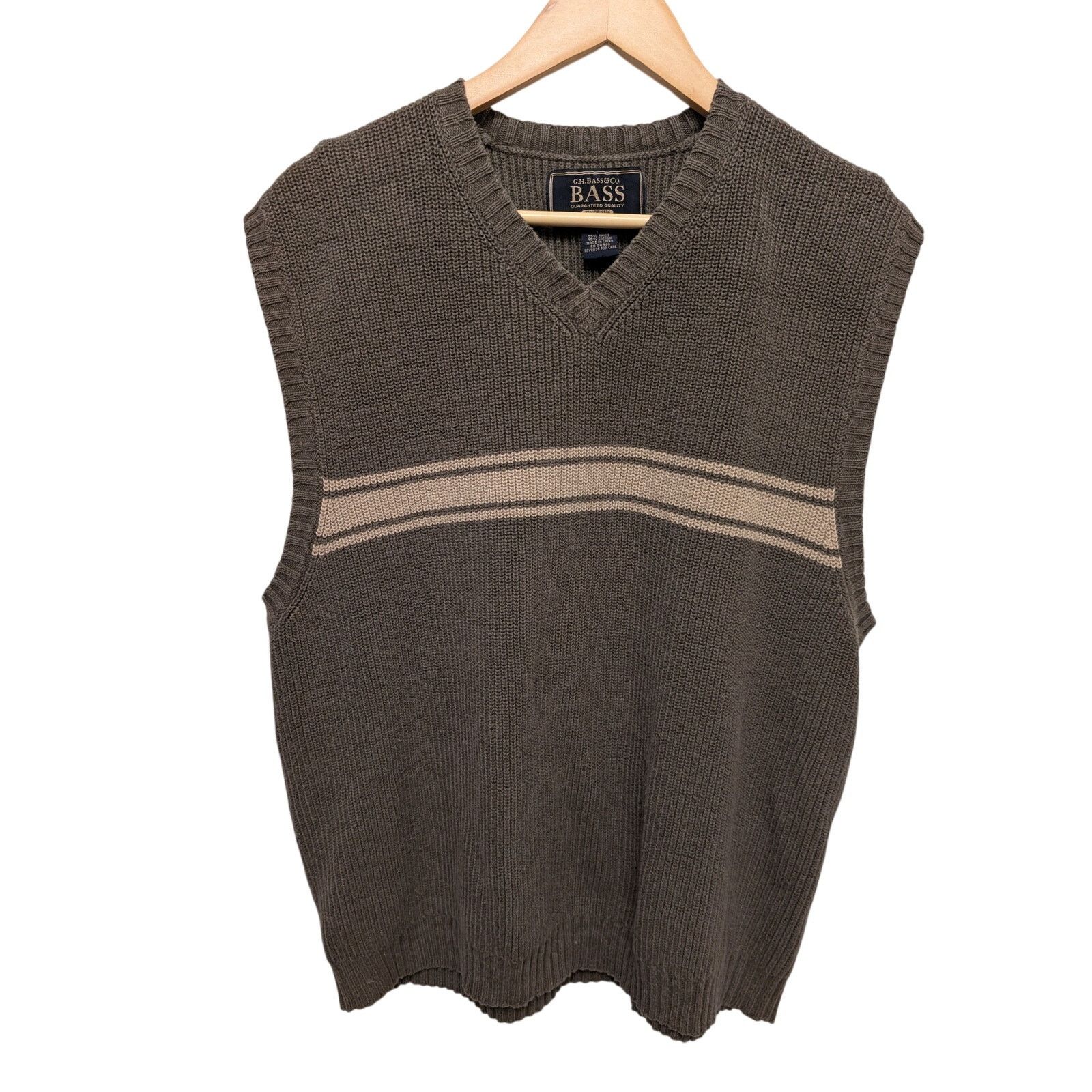 G.H. Bass & Co. Vintage G.H. Bass Sweater Vest Ramie Cotton Oversized Y2K Size US L / EU 52-54 / 3 - 1 Thumbnail