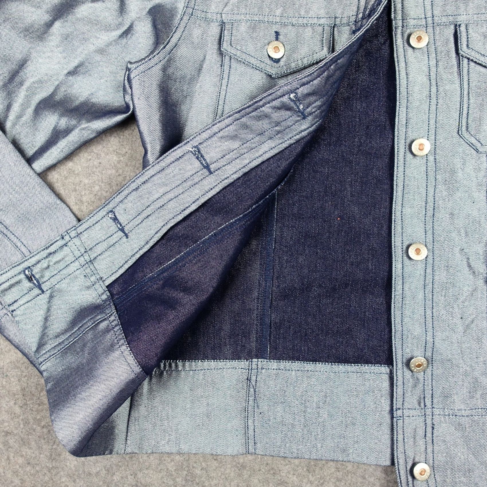 VIBE Vibes Jacket Womens Large Denim Trucker Button Front Pockets Blue Jeans Casual Fall Spring Winter Mens? Size 36" / US 14 / IT 50 - 5 Thumbnail