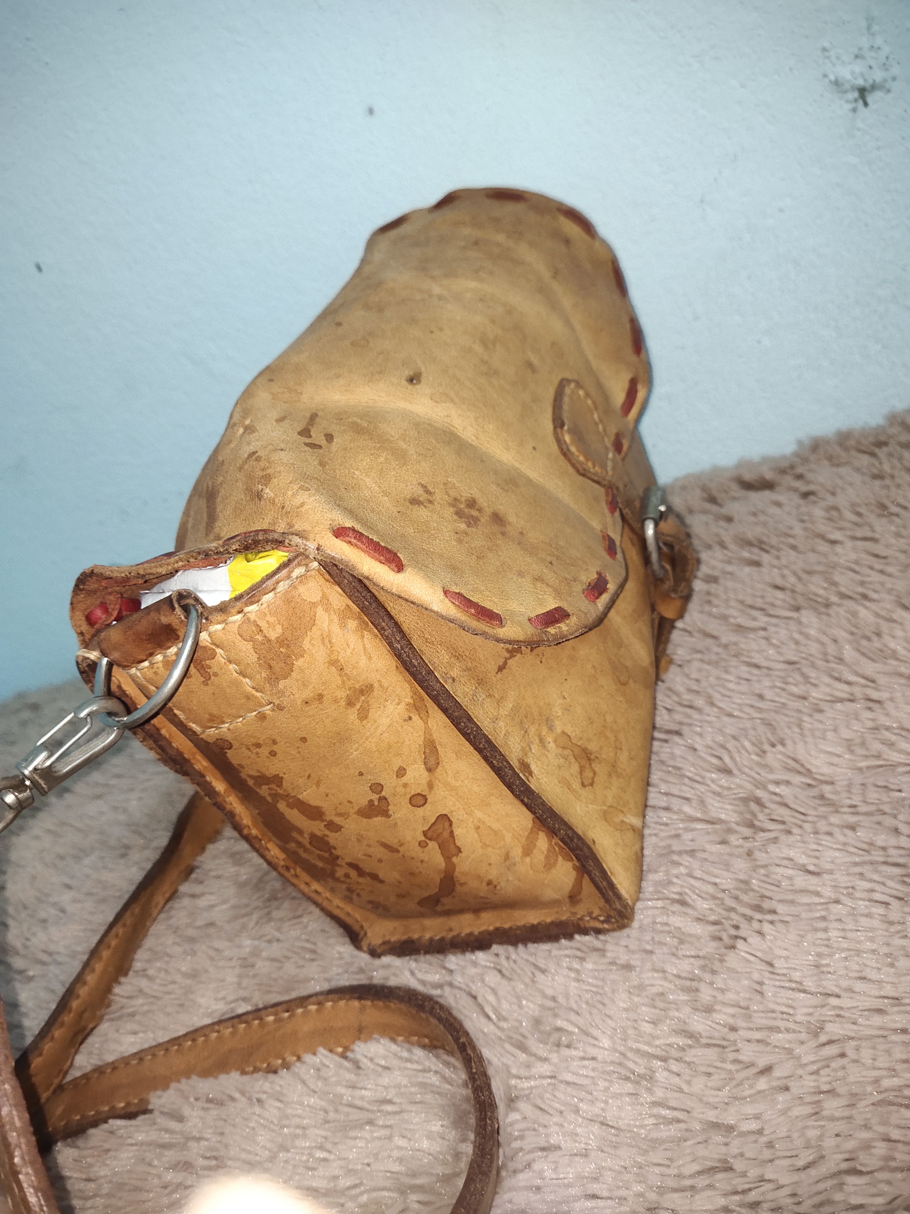 Genuine Leather × Vintage Vintage Poche Boho Leather Bag Size ONE SIZE - 3 Thumbnail