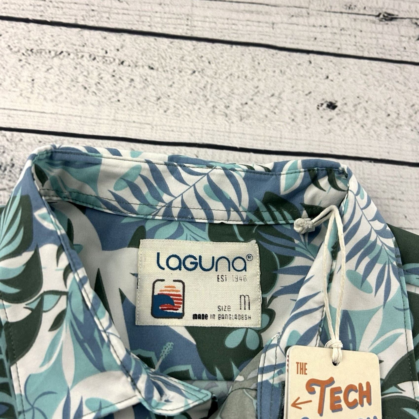 Vintage Laguna Short Sleeve Button-Up Shirt Mens M Blue Hawaiian Stretch Shirt Size US M / EU 48-50 / 2 - 2 Thumbnail