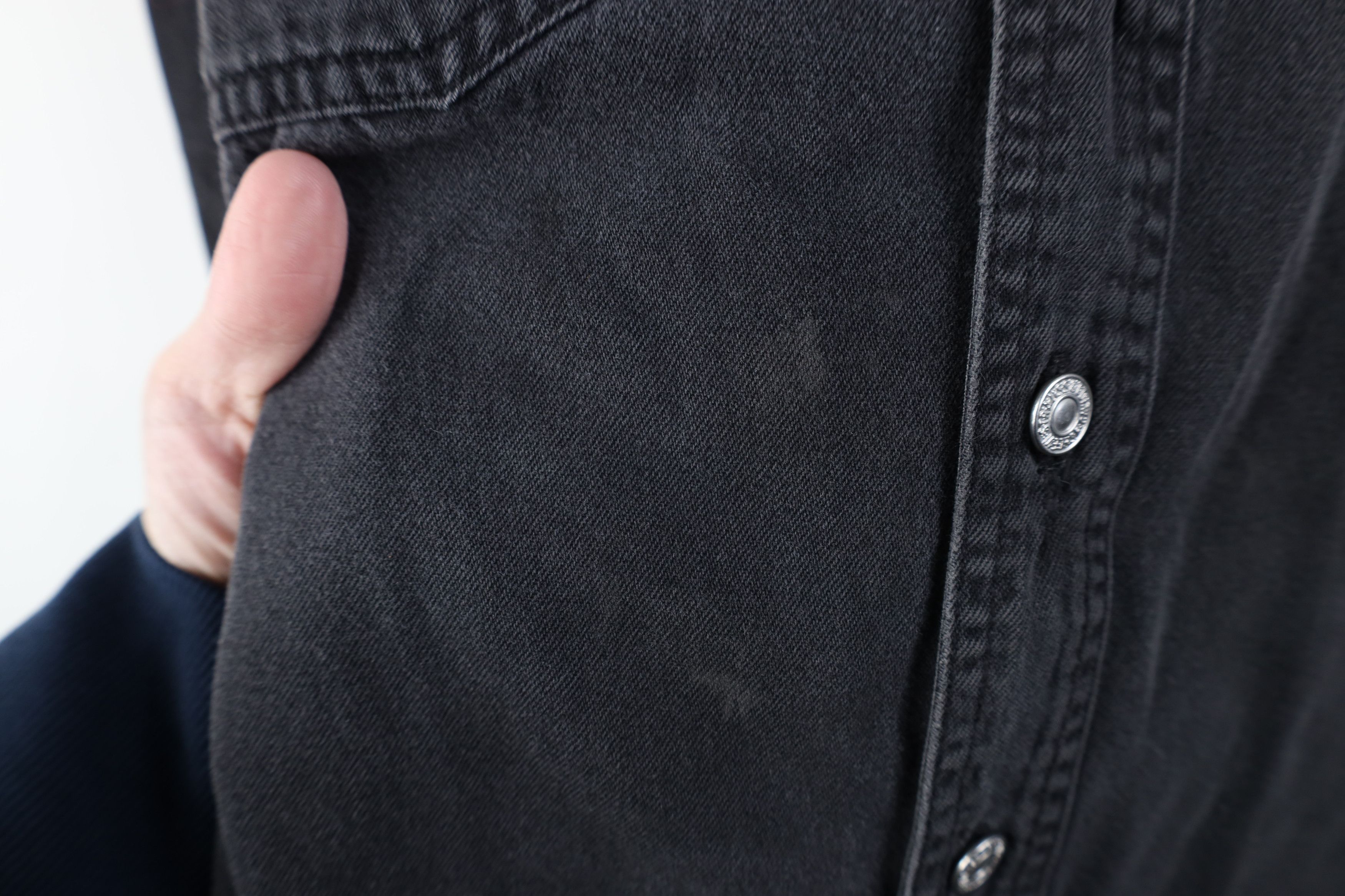 Levi's Vintage Y2K 2003 Levis Denim Jean Collared Buton Shirt Black Size US M / EU 48-50 / 2 - 9 Thumbnail