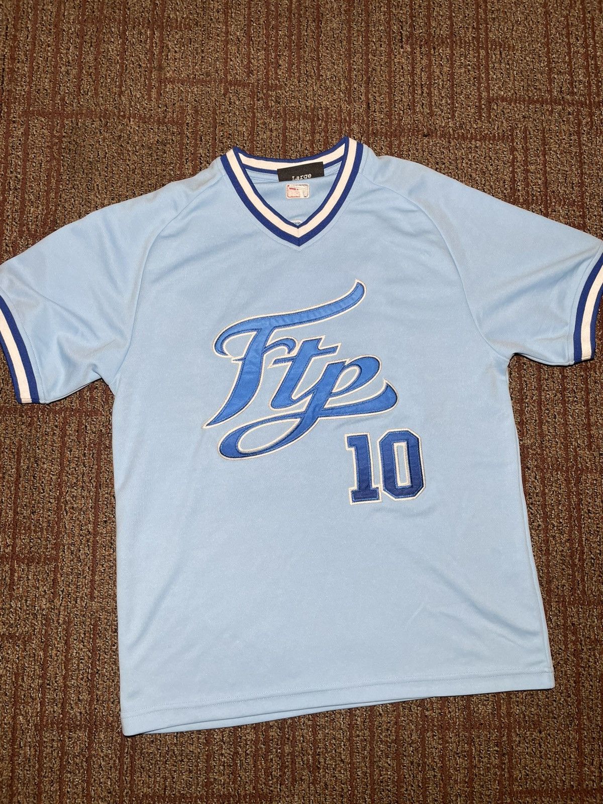 Fuck The Population FTP Script Pullover Baseball Jersey (Large) Size US L / EU 52-54 / 3 - 1 Thumbnail