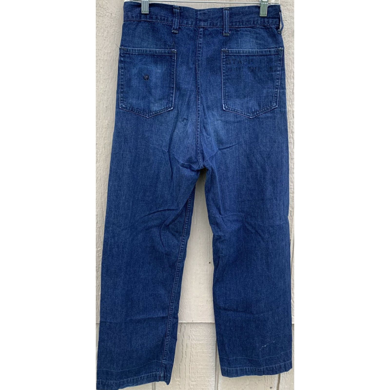 Denime VINTAGE US Navy jeans button fly selvedge denim sailor work chore 31 in waist Size US 31 - 7 Thumbnail