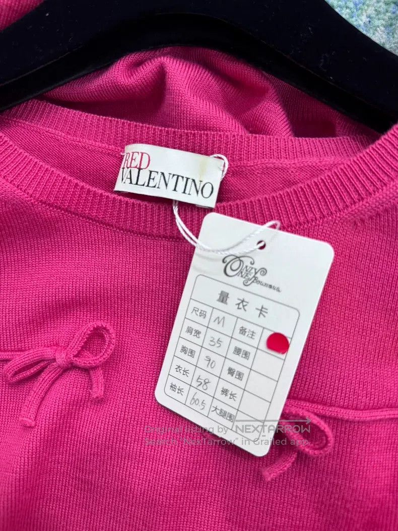 Valentino Valentino Rose red bow knitted top Size M / US 6-8 / IT 42-44 - 4 Thumbnail