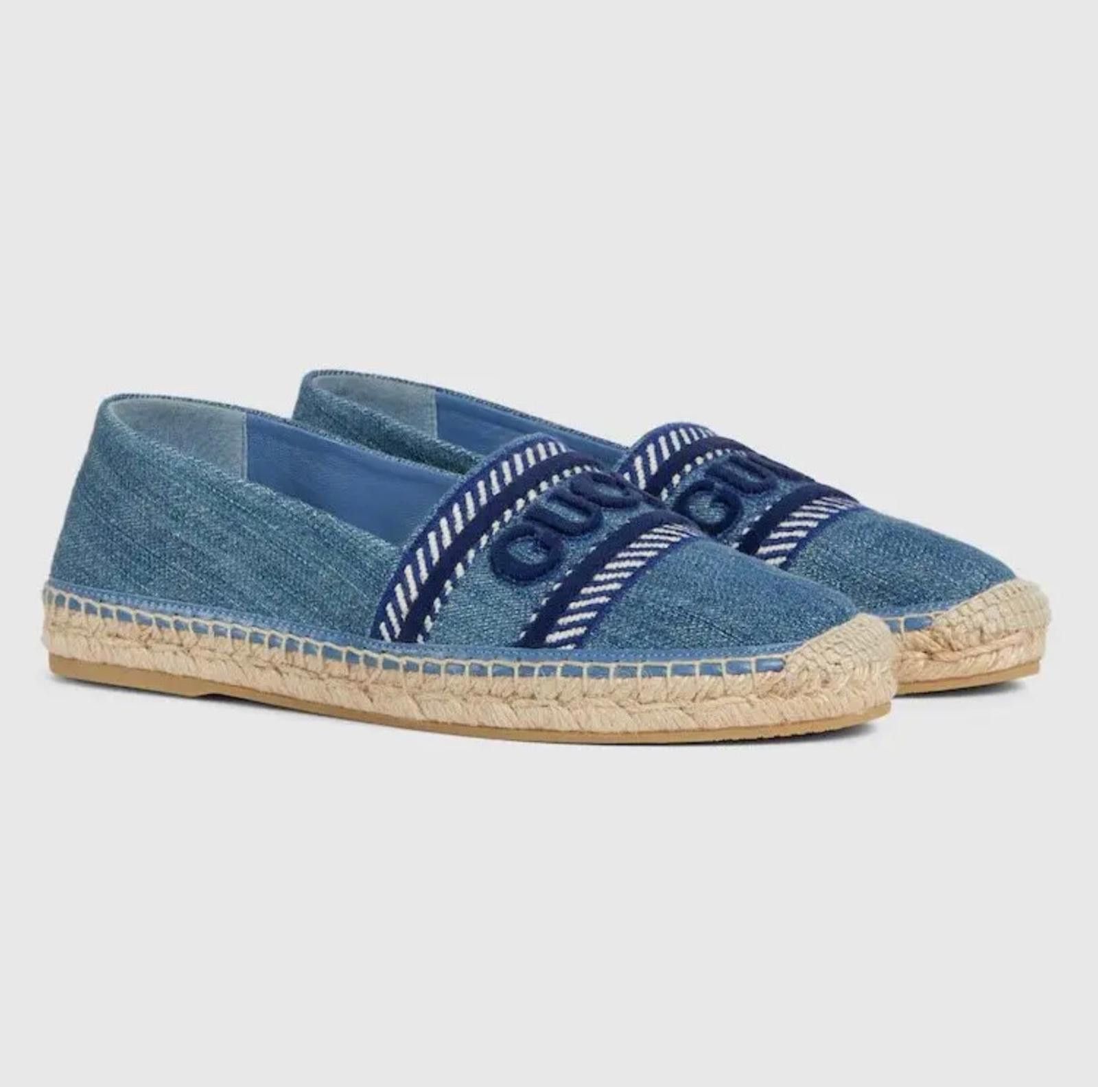 Gucci Gucci Logo Denim Espadrilles Size US 7.5 / IT 37.5 - 2 Thumbnail