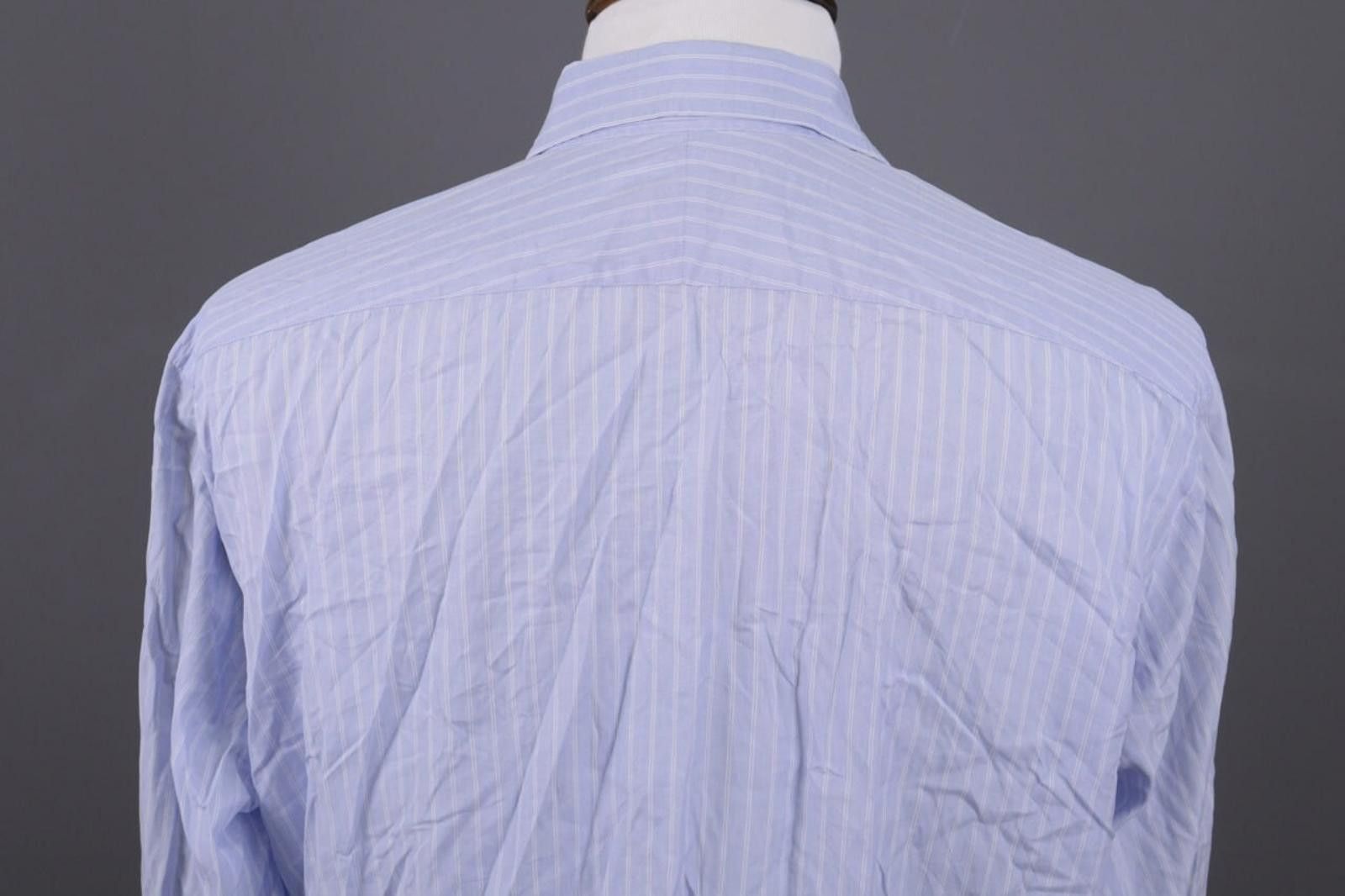 Canali Canali Exclusive Blue Striped Button Down Shirt Size 44 / 17 Size US M / EU 48-50 / 2 - 10 Thumbnail