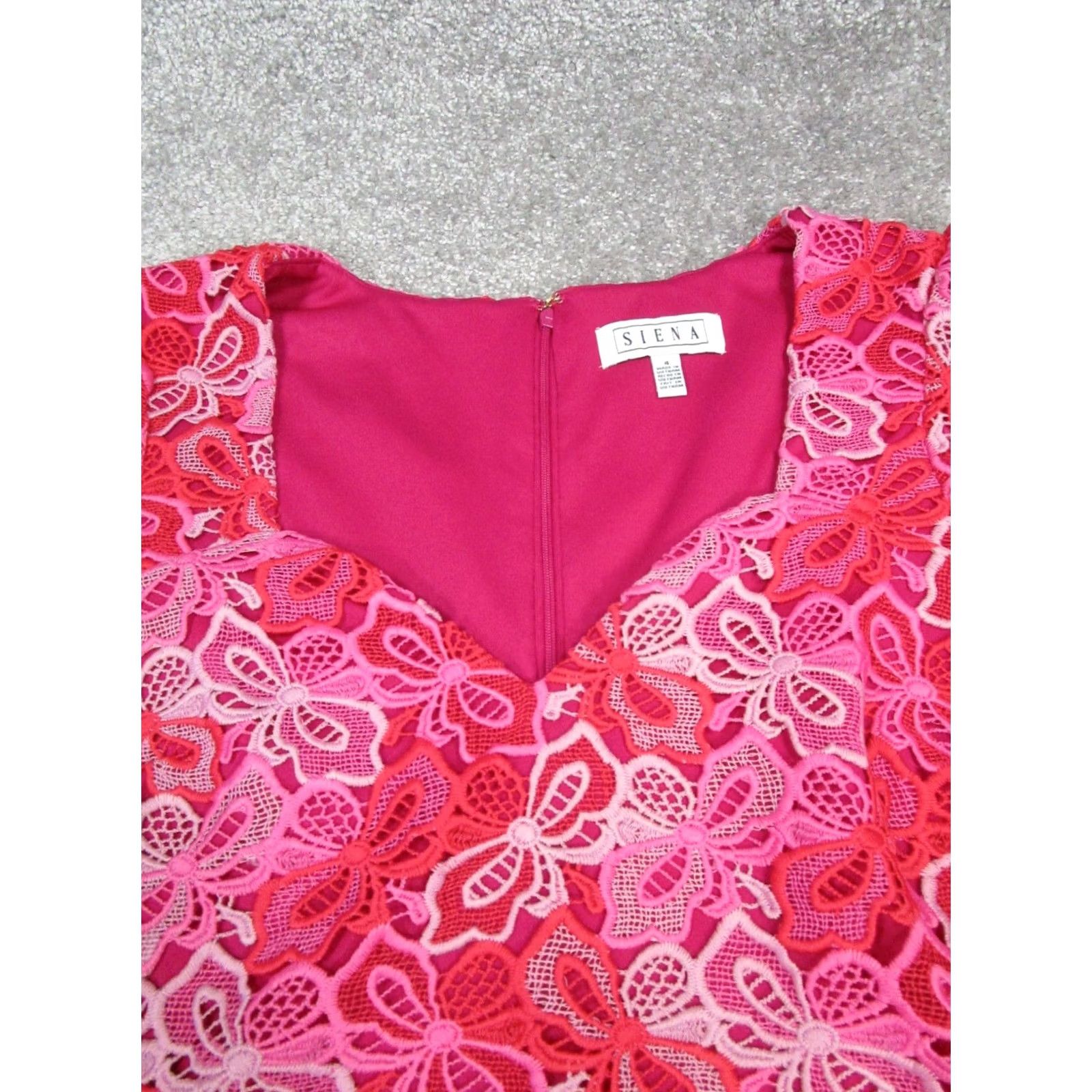 Pinko Siena Dress Womens 4 Pink Floral Lace Bodycon New Size S / US 4 / IT 40 - 2 Thumbnail