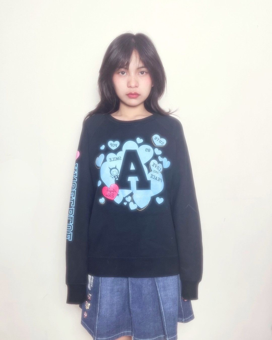 Angel Blue Rare Angel Blue "A" Heart Logo Sweatshirt Size S / US 4 / IT 40 - 1 Thumbnail