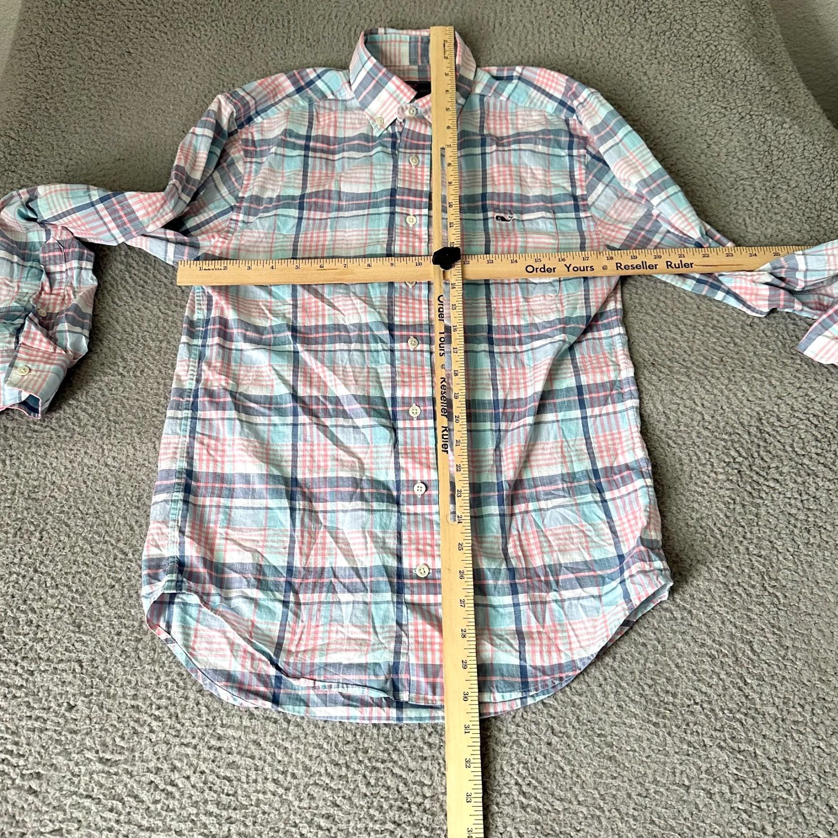 Vineyard Vines Vineyard Vines Shirt Tucker Button-Up Plaid Blue Cotton Mens S - 90s Colorful Logo Long Sleeve Collared Button-Down Small Size US S / EU 44-46 / 1 - 7 Thumbnail