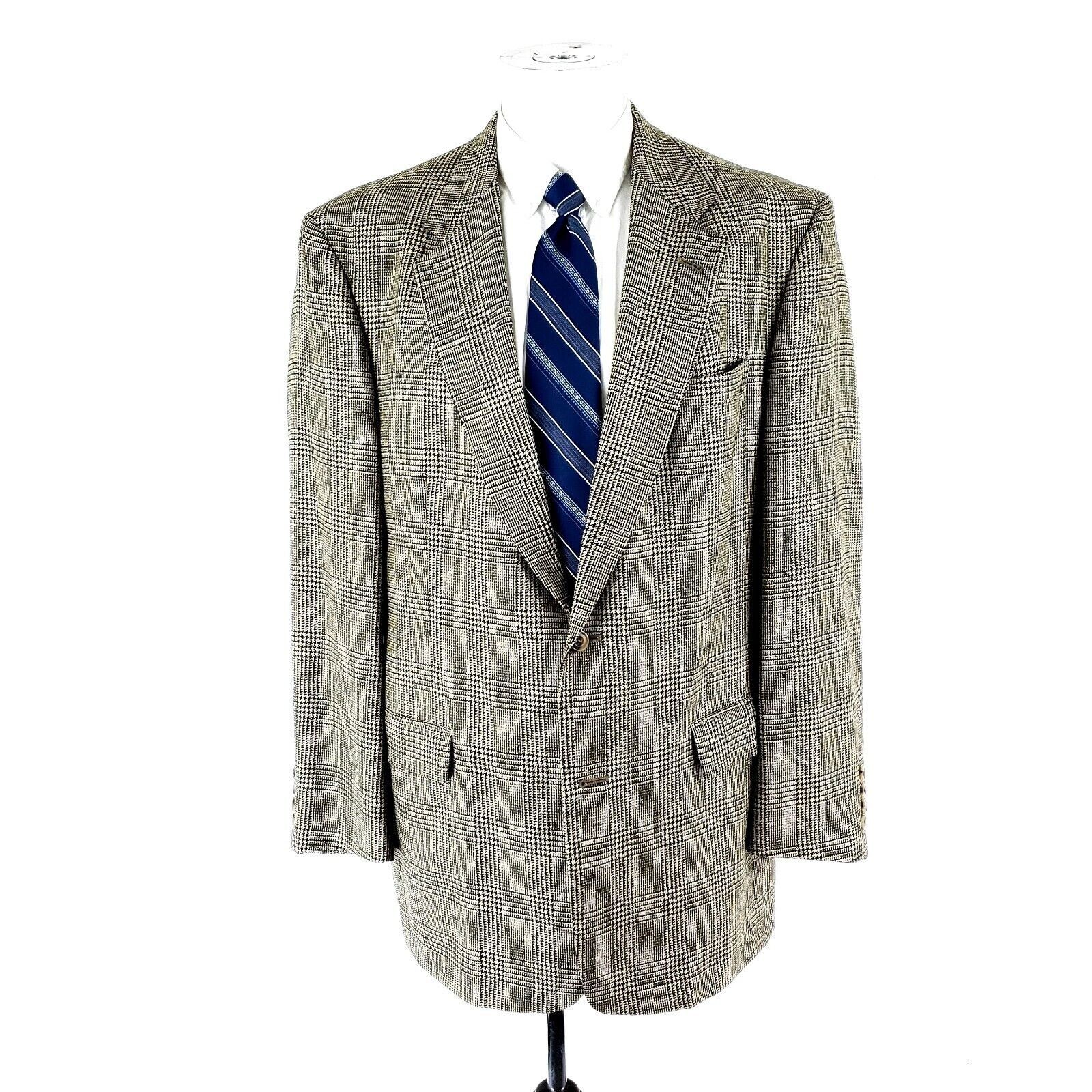 Austin Reed Austin Reed Heavy Wool 2 Button Sport Coat 44L Glen Plaid Ta Size 44L - 3 Thumbnail