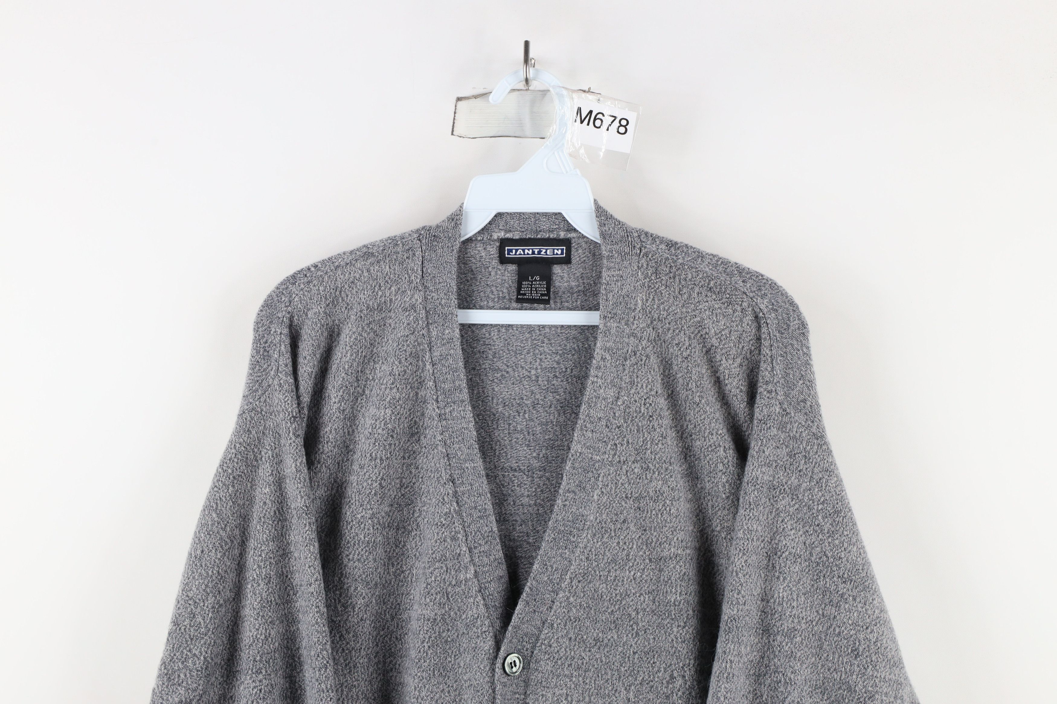 Vintage Vintage 90s Streetwear Knit Cardigan Sweater Heather Gray Size US L / EU 52-54 / 3 - 2 Thumbnail