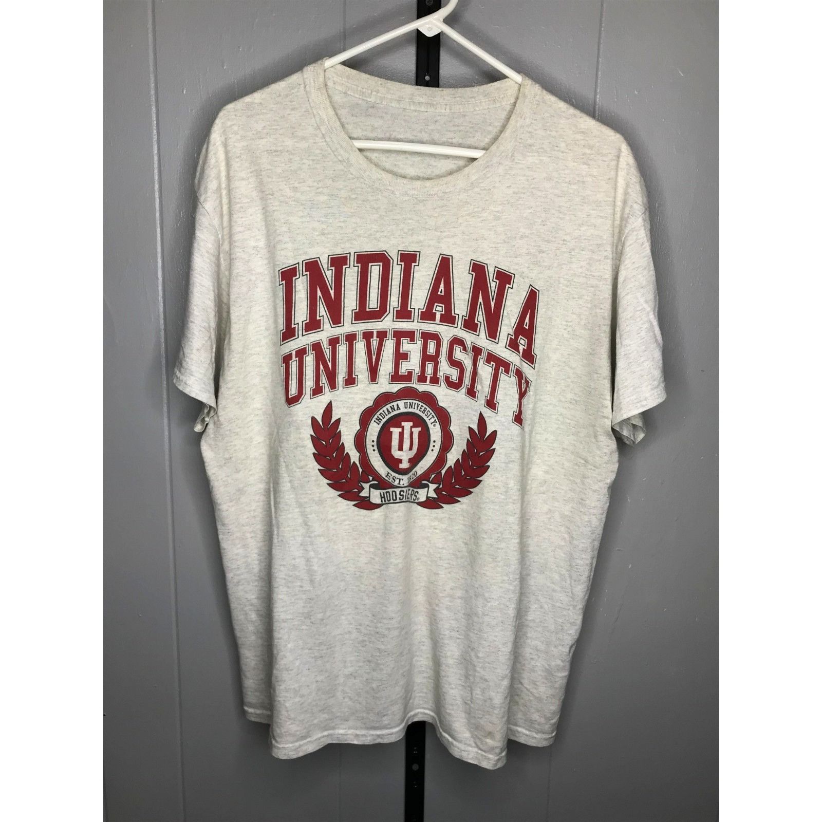 Other Vintage 1990s Indiana University Graphics Gray Red crest Tee Size US XL / EU 56 / 4 - 1 Thumbnail
