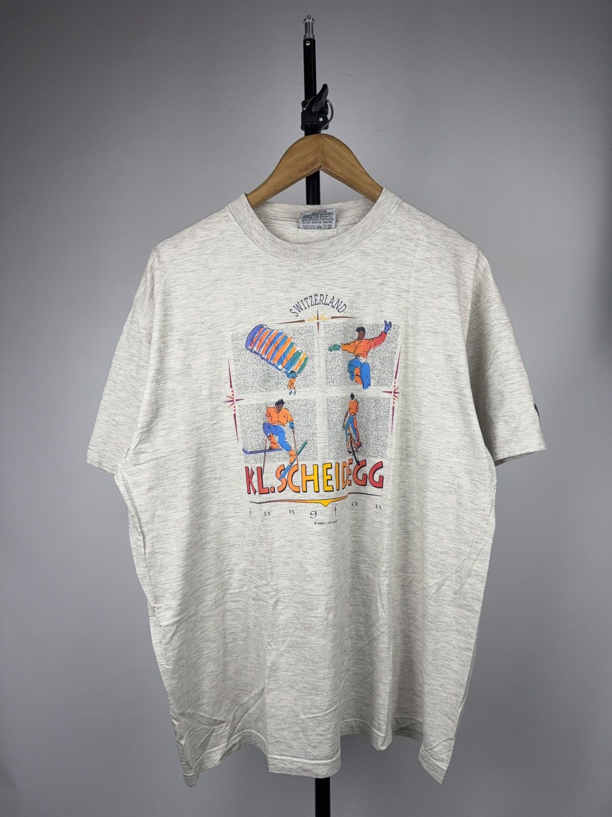 Vintage 90s Vntg Switzerland Kleine Scheidegg Jungfrau Graphic Tee Size US L / EU 52-54 / 3 - 1 Thumbnail