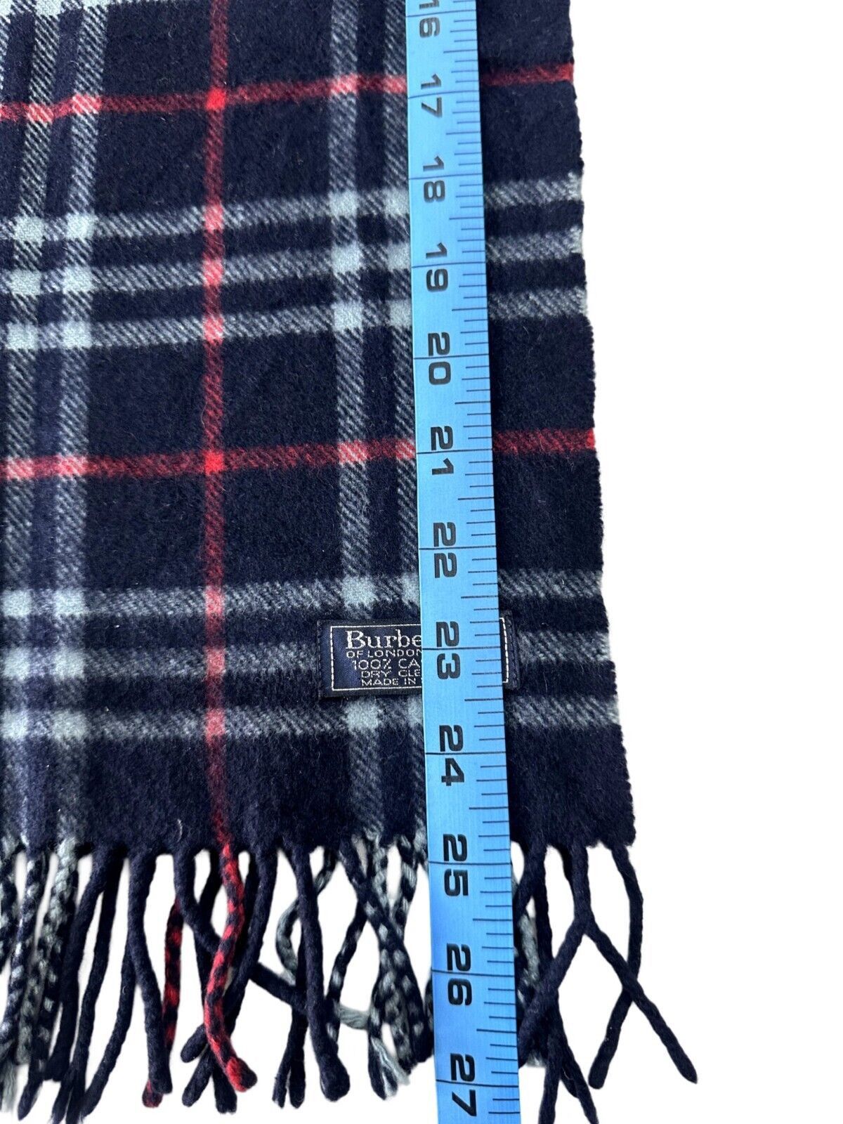 Burberry Burberrys Classic Check Unisex Scarf Navy Blue 100% Cashmere Size ONE SIZE - 6 Thumbnail