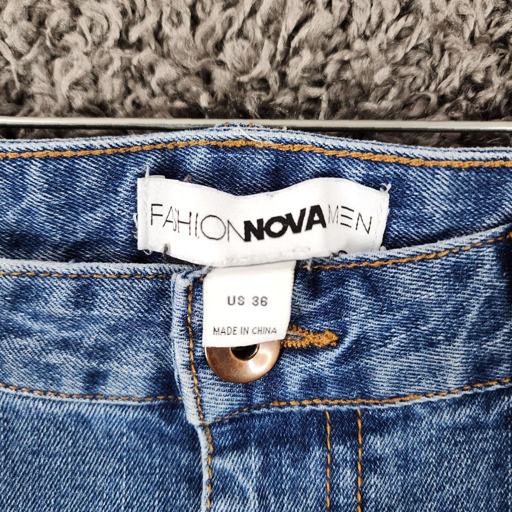 Fashion Nova Fashion Nova Mens Slim Fit Straight Leg Blue Jeans Size 36x33 Size US 36 / EU 52 - 3 Thumbnail