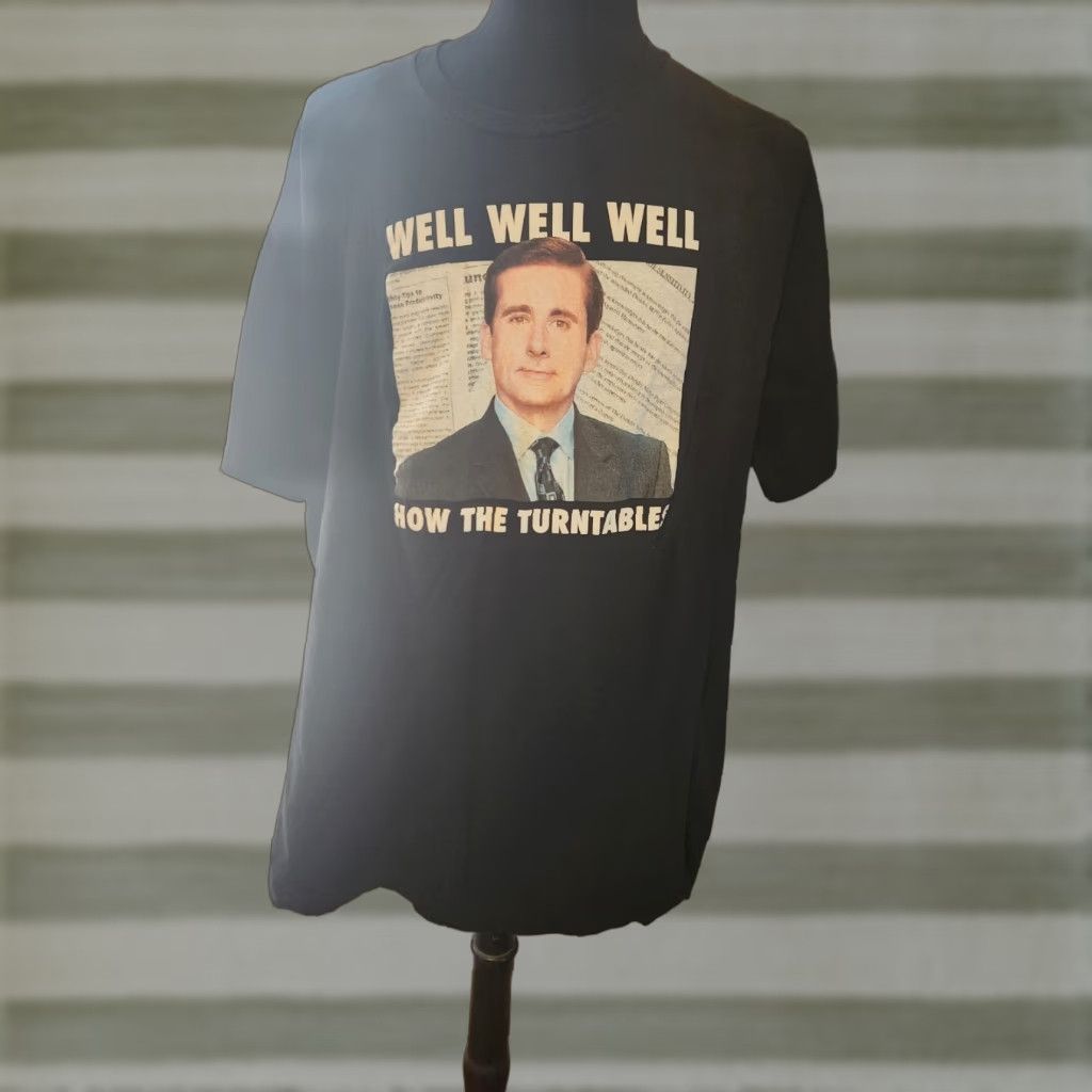 Ripple Junction THE OFFICE Michael Scott How The Turntables Black Unisex T-Shirt Adult 3XL Mens Shirt Graphic Print Cotton Crew Neck 3XL Black The Office TV Size US XXL / EU 58 / 5 - 1 Thumbnail