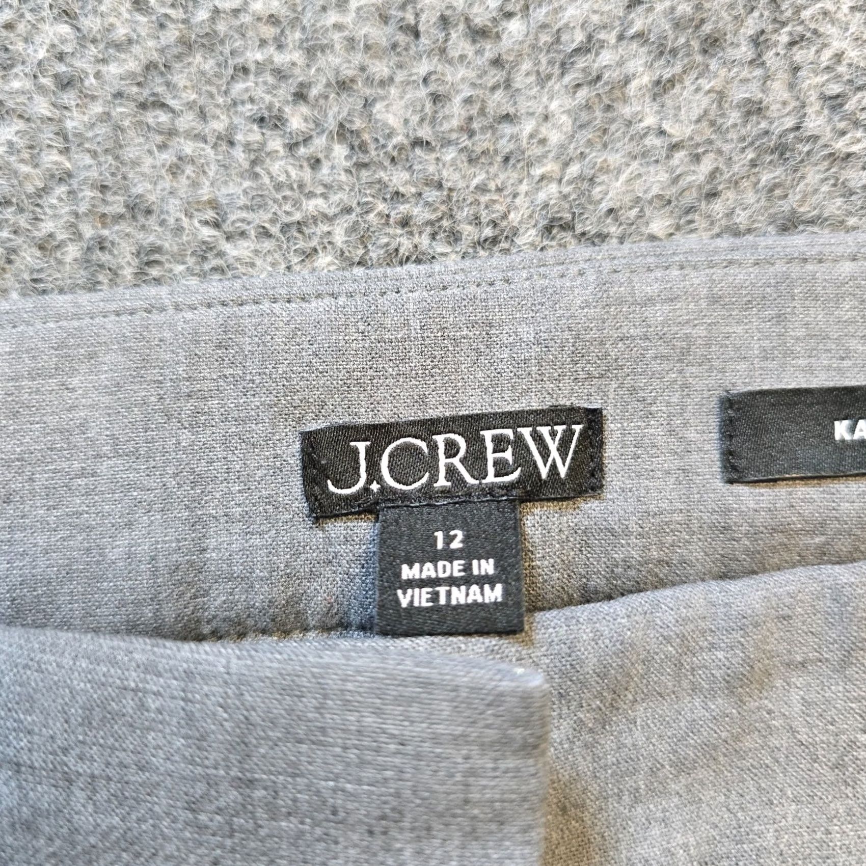 J.Crew J.CREW Pants Women 12 Gray Kate Cotton Blend Taper Flat Front Career Casual Dress Pants Women XS-? Size 34" / US 12 / IT 48 - 4 Thumbnail