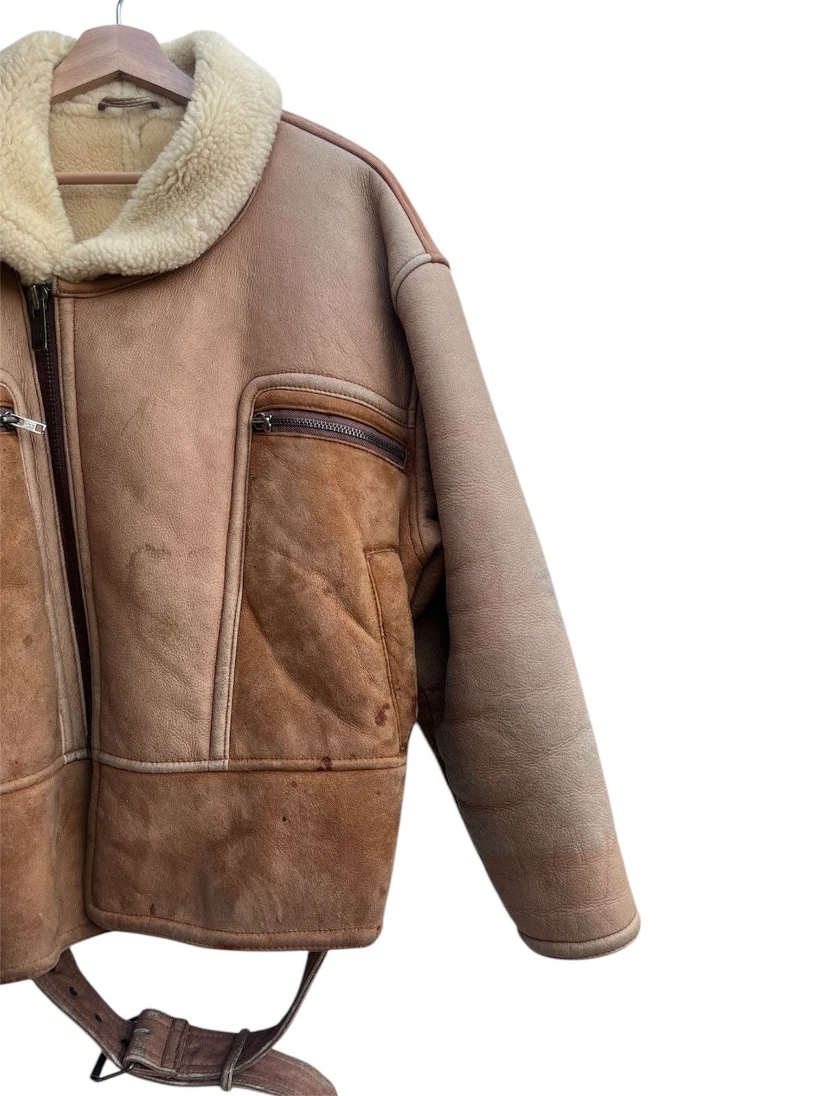 Genuine Leather × Japanese Brand × Leather Ohfesta Sheepskin Shearling Flight Jacket Size US M / EU 48-50 / 2 - 14 Thumbnail