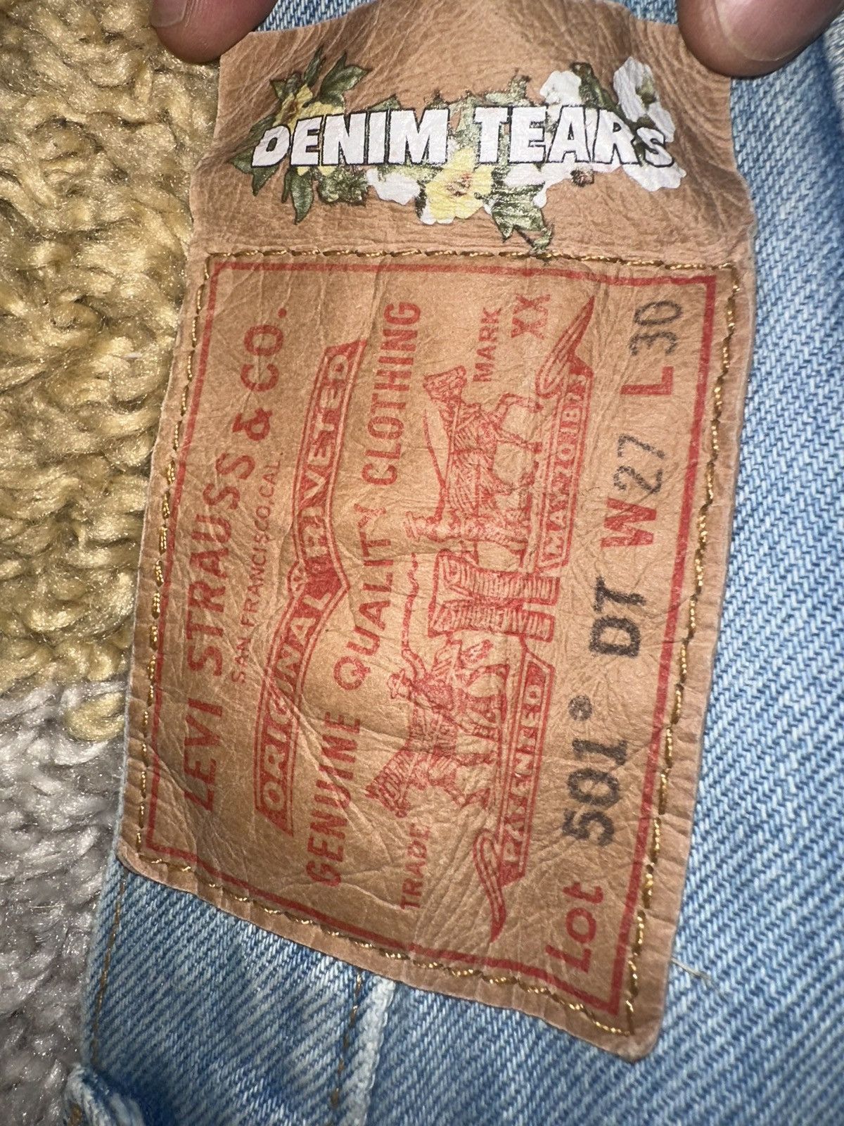 DENIM TEARS × Levi's Denim Tears Vintage Indigo Mono Wreath Levi’s Size US 27 - 4 Thumbnail
