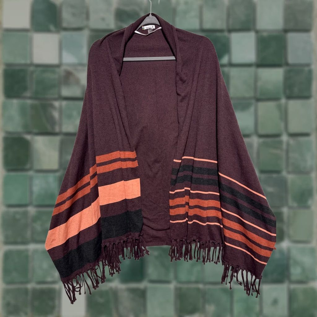 Smartwool SmartWool Women Sweater Wrap Shadow Pine Woodsmoke L/XL 11530-B85 Fringe Knit Lightweight Polyester/Wool Blend Size L / US 10 / IT 46 - 1 Thumbnail
