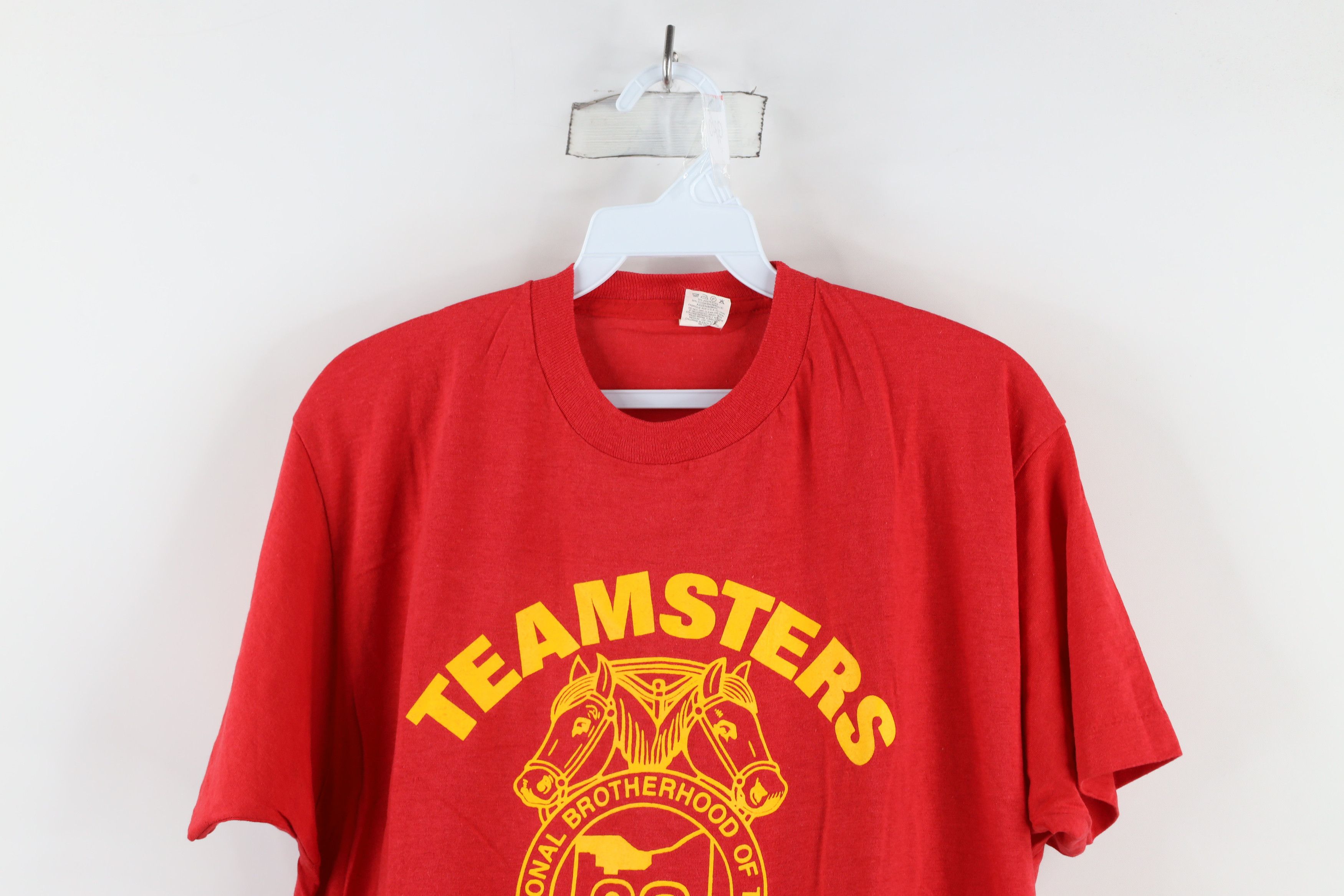 Vintage Deadstock Vintage 90s 20 Teamsters Union T-Shirt Red USA Size US XL / EU 56 / 4 - 2 Thumbnail