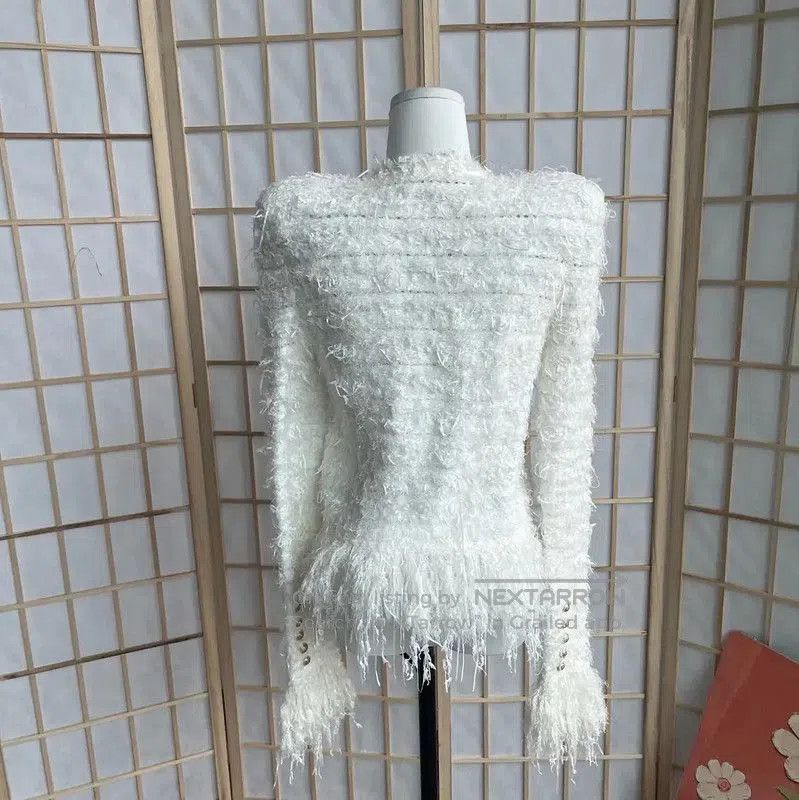 Balmain Balmain White Wool Women's Jacket XS . Size XS / US 0-2 / IT 36-38 - 2 Thumbnail