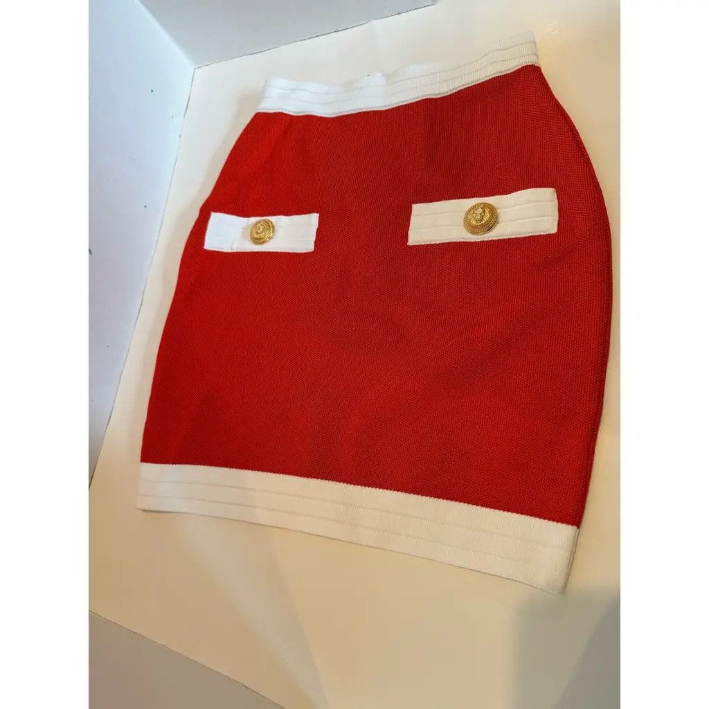 Balmain o1w1db10624 Skirts in Red Size 27" / US 4 / IT 40 - 1 Thumbnail