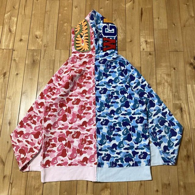 Bape BAPE Separate Shark Full Zip Hoodie ABC CAMO PINK × BLUE APE Size US XXL / EU 58 / 5 - 3 Thumbnail