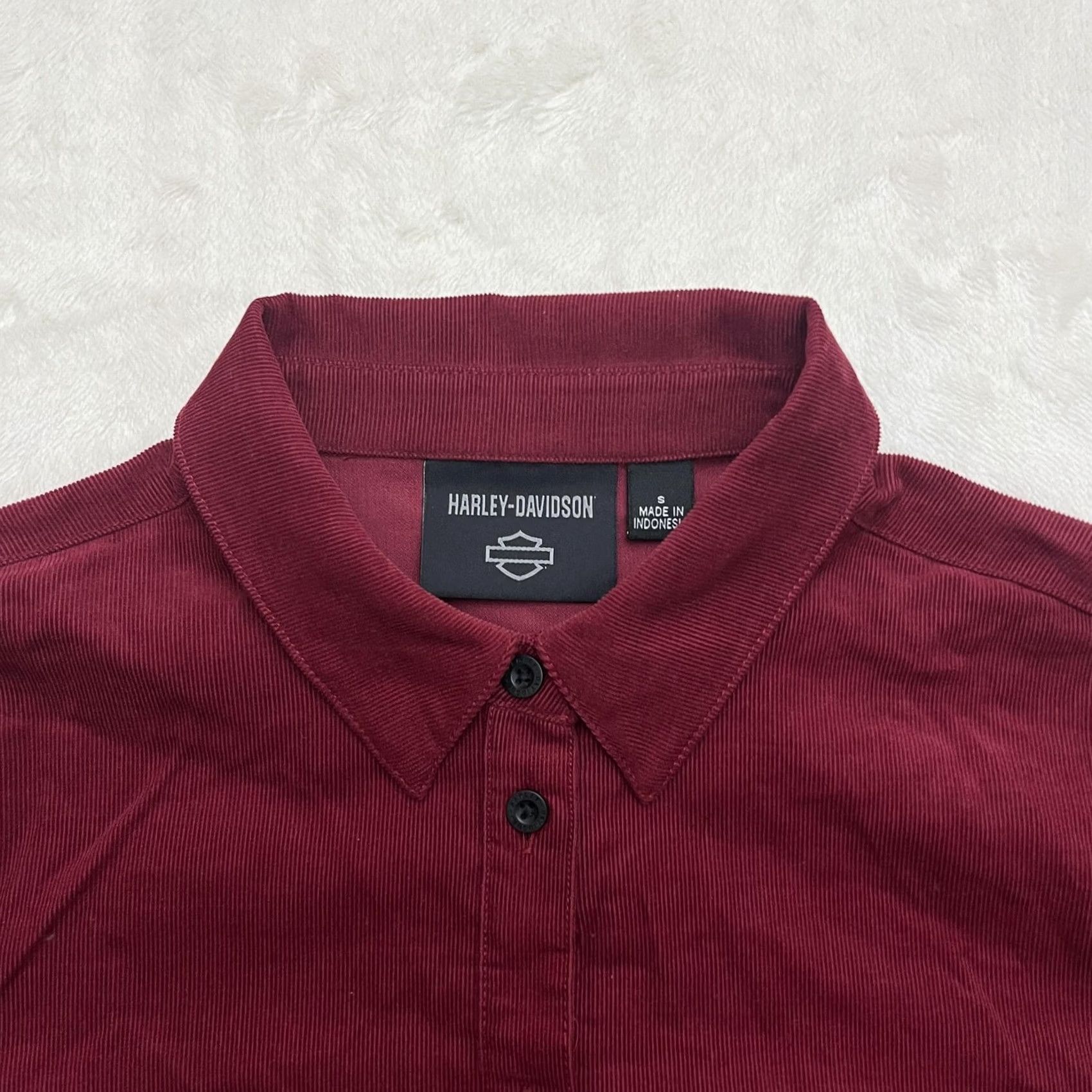 Harley Davidson Harley-Davidson Shirt Womens Small Red Corduroy Button Up Western Embroidered Size S / US 4 / IT 40 - 3 Thumbnail