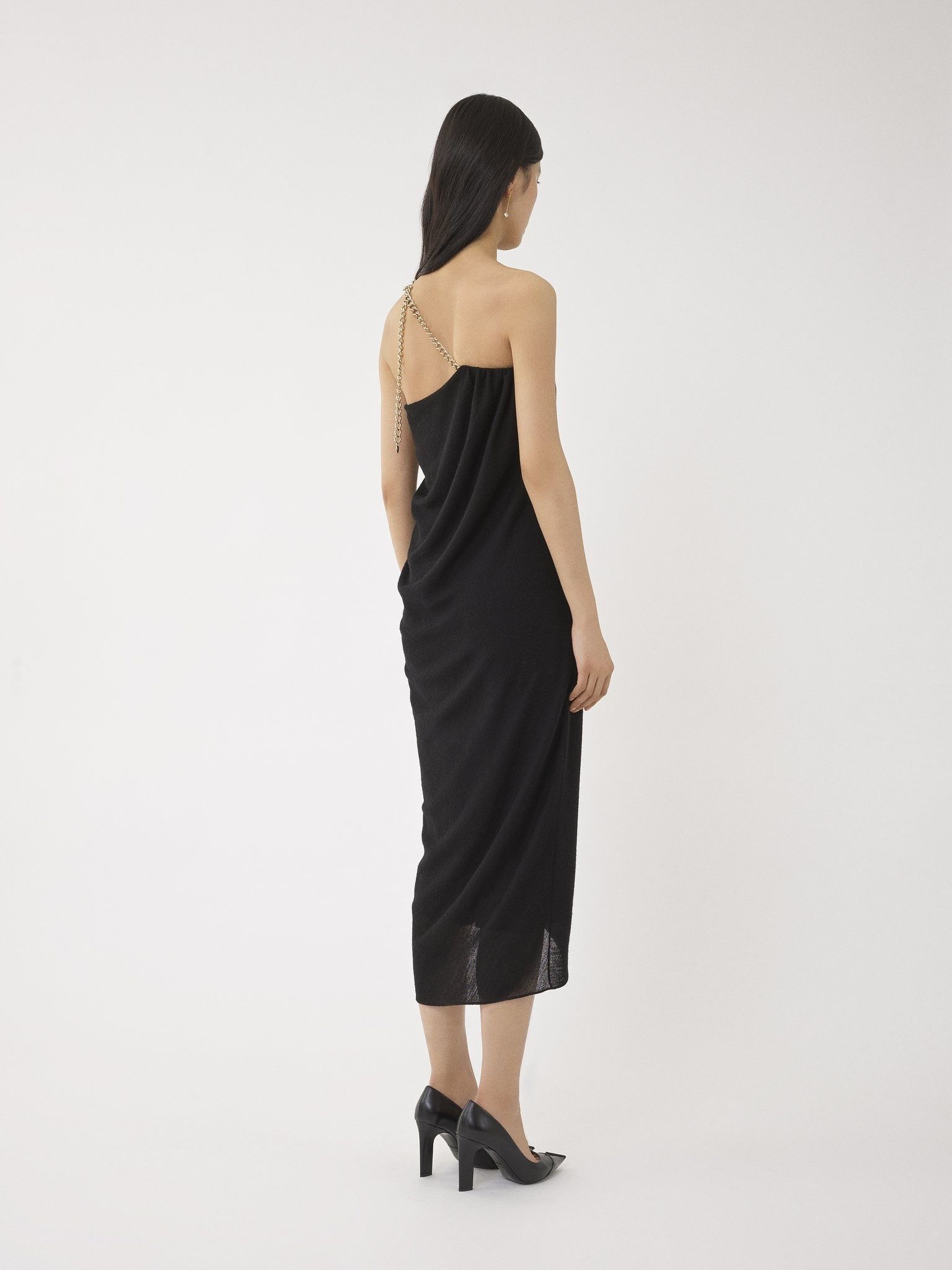 Chloe o1y0825 Midi Dress in Black Size M / US 6-8 / IT 42-44 - 5 Thumbnail