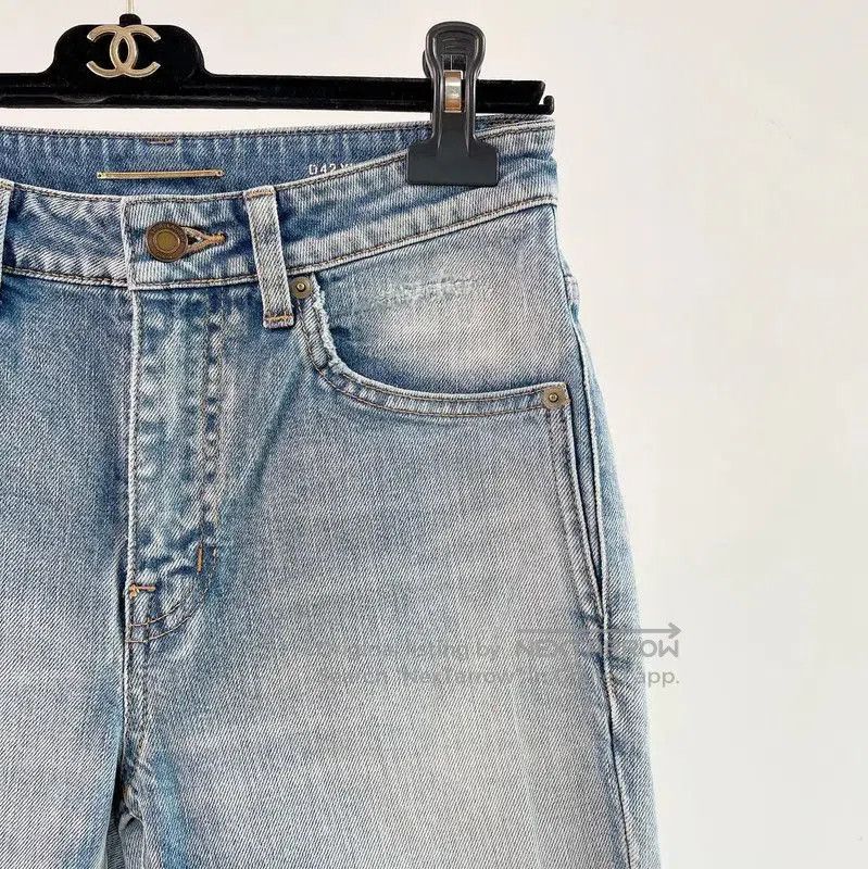 Yves Saint Laurent YSL Light Blue Cotton Women's Jeans . Size 23" - 3 Thumbnail