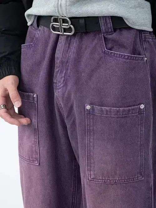 VIBE washed fade distressed baggy cargo pants Size US 30 / EU 46 - 4 Thumbnail