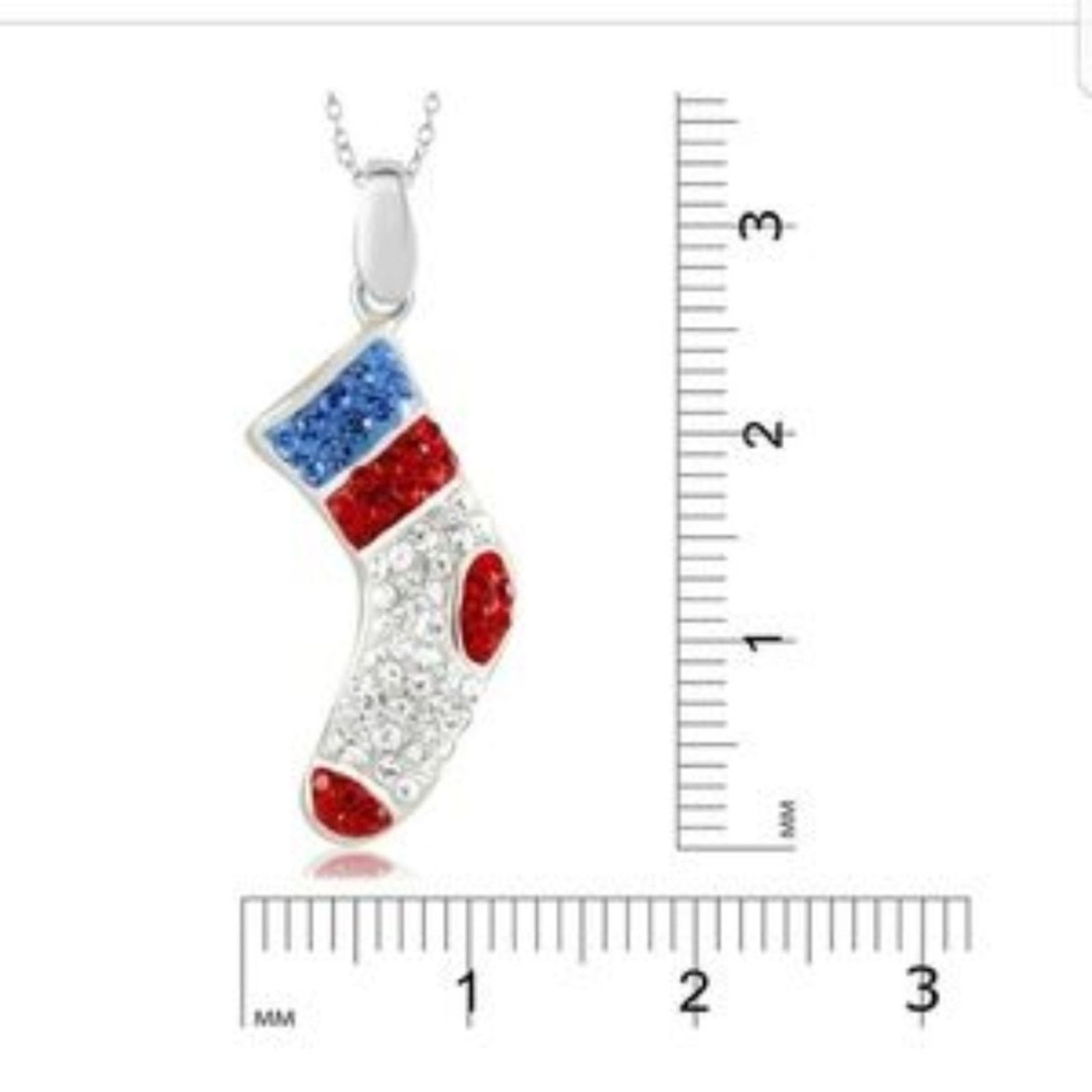 Other NEW Crystal Stocking White Gold Plated Christmas Necklace Size ONE SIZE - 3 Thumbnail