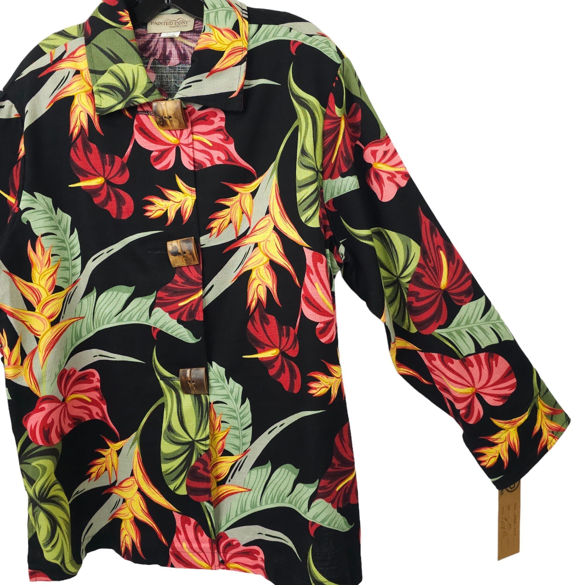 Other Painted Pony Floral Print Jacket Womens Size XL Cotton Size XL / US 12-14 / IT 48-50 - 13 Thumbnail